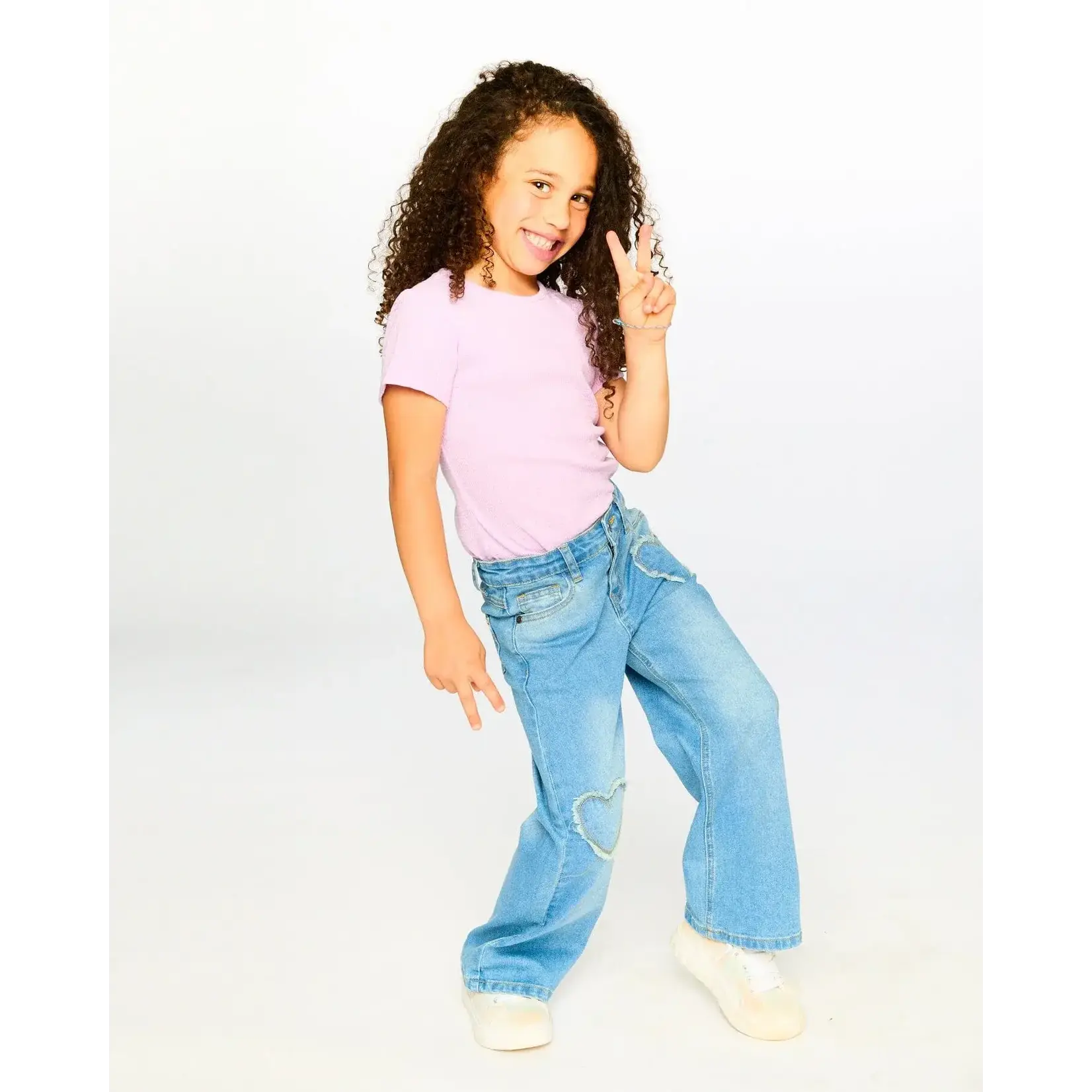 Deux Par Deux Deux Par Deux - Heart Wide Leg Jeans