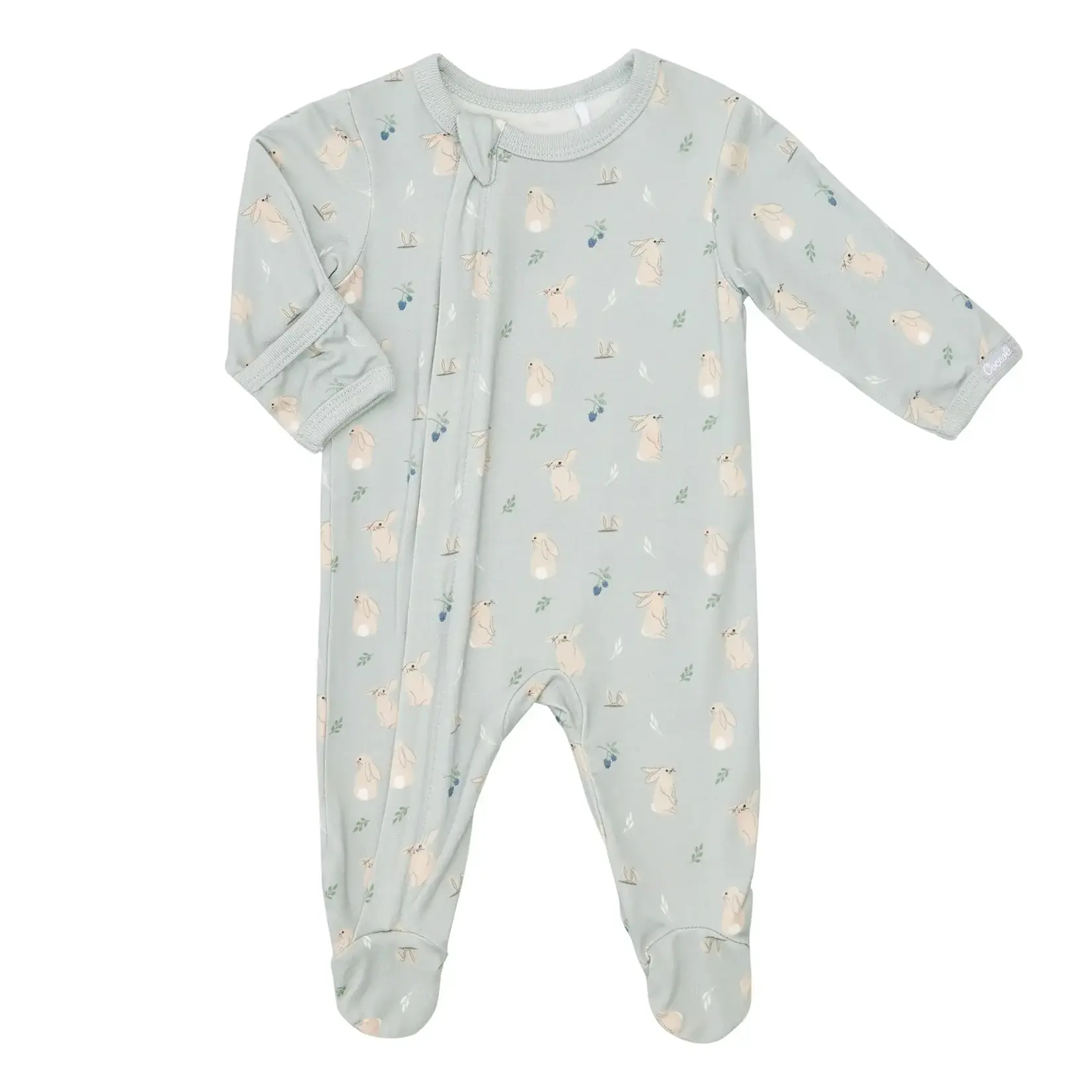 Coccoli Coccoli - Modal Zipper Footie | Rabbits On Mercury