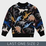Deux Par Deux Deux Par Deux  - Printed Fleece Dino Sweatshirt