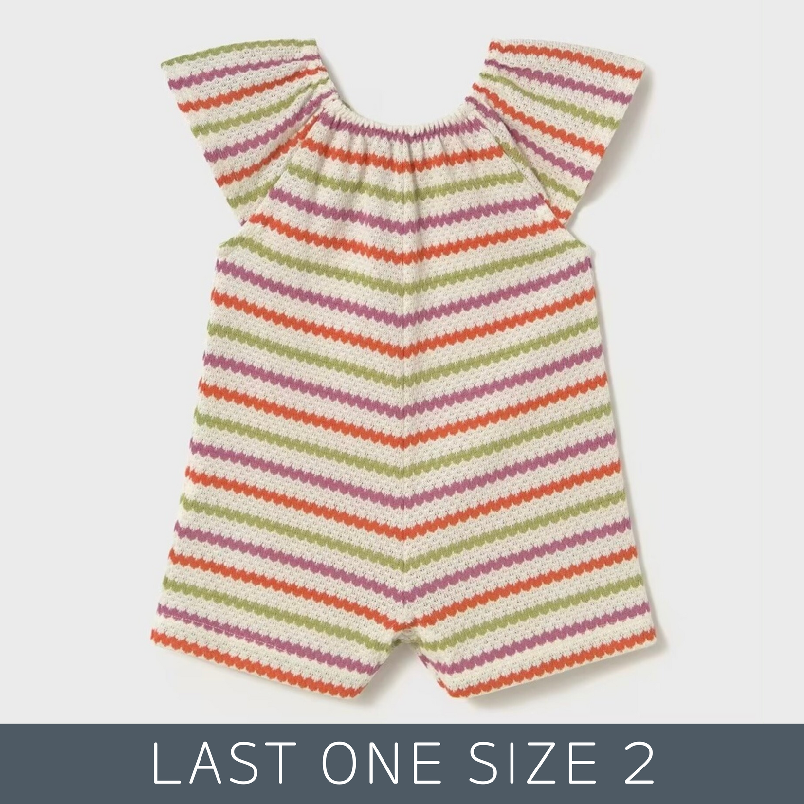 Mayoral Mayoral - Striped Crochet Romper