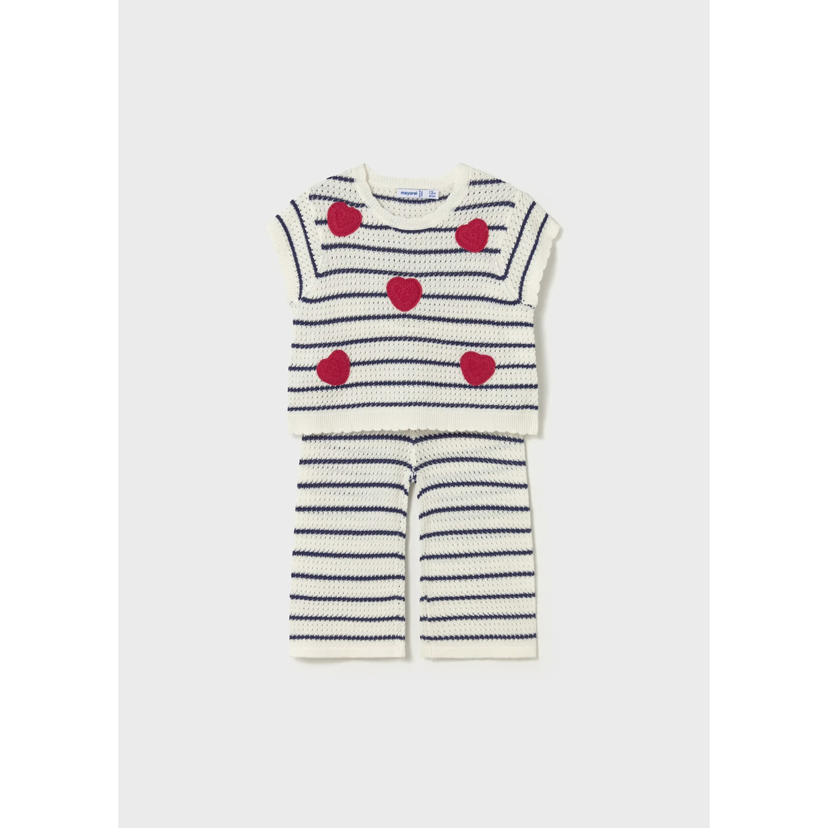 Mayoral Mayoral - Knit Heart Top + Pant Set (1516)