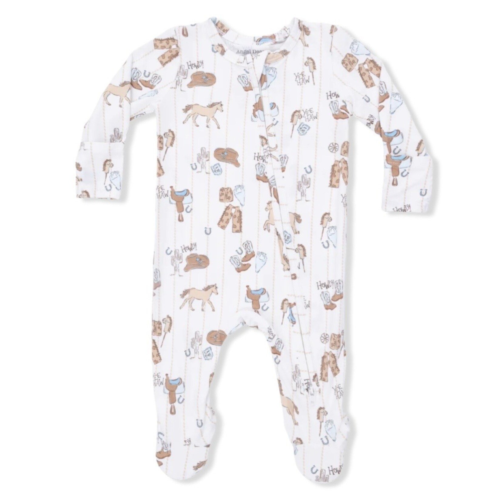Angel Dear Angel Dear - Cowboy Nursery  2-Way  Zipper Footie