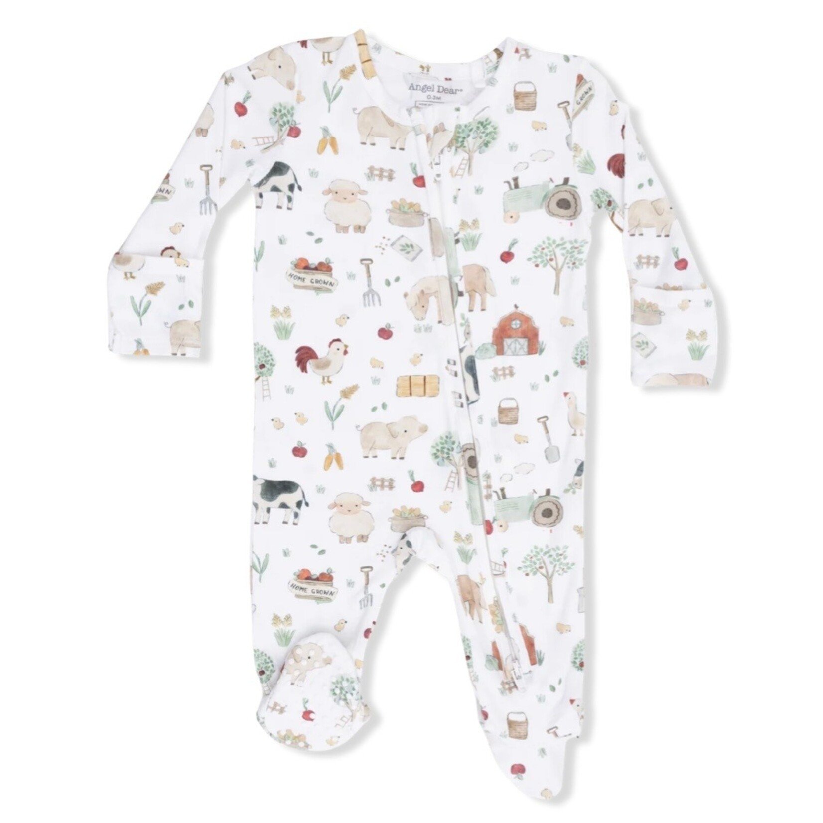 Angel Dear Angel Dear - Cute Farm Animals 2 -Way  Zipper Footie