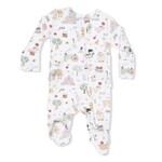 Angel Dear Angel Dear - Cute  Pink Farm Animals 2 -Way Ruffle Zipper Footie