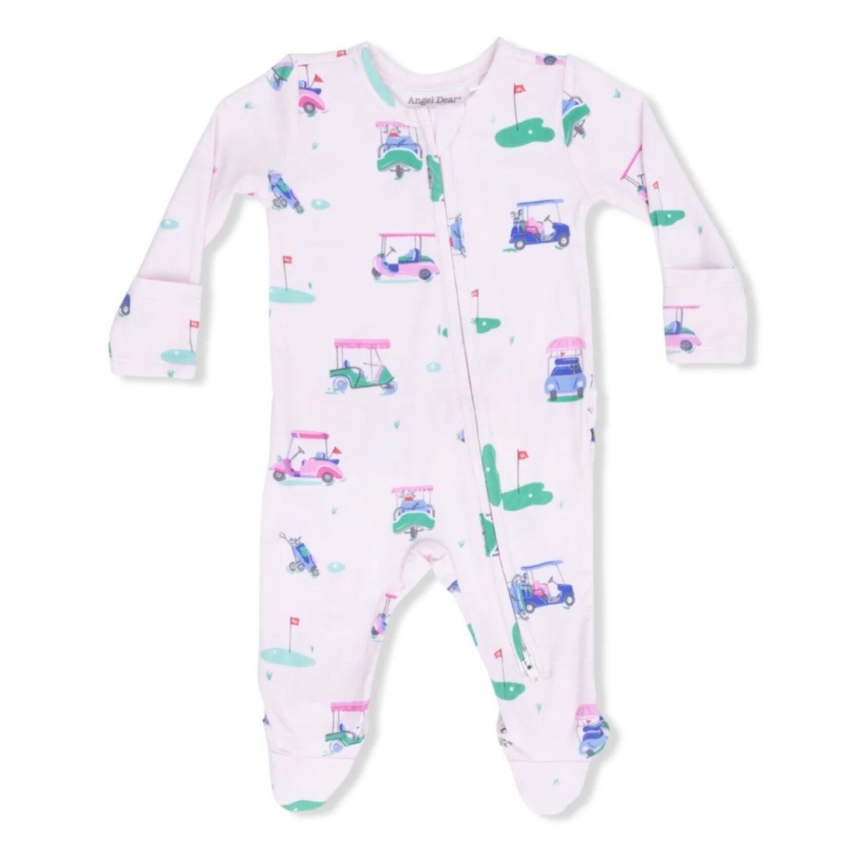 Angel Dear Angel Dear - Vintage Golf Carts 2 -Way   Ruffle Zipper Footie