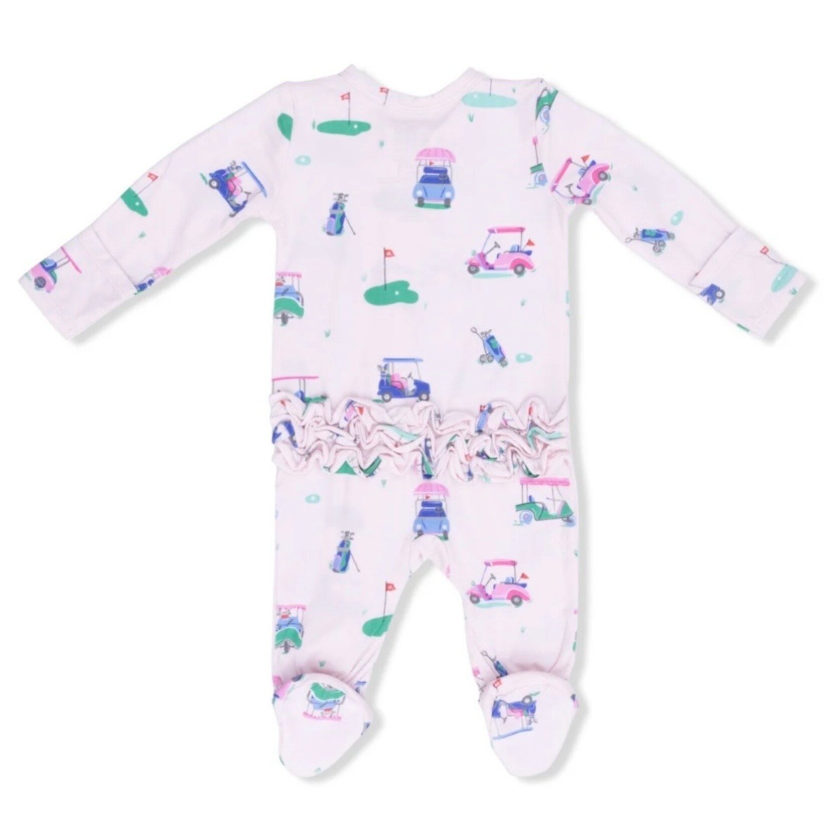 Angel Dear Angel Dear - Vintage Golf Carts 2 -Way   Ruffle Zipper Footie