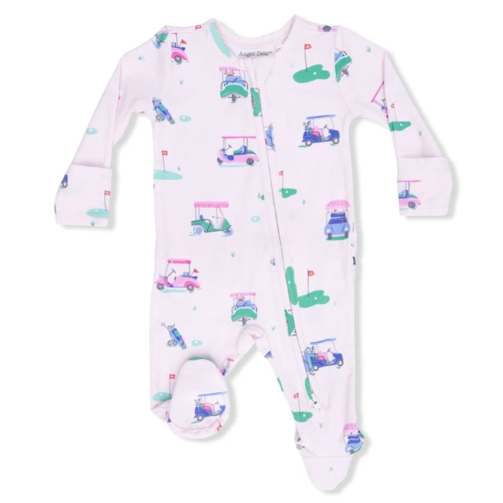 Angel Dear Angel Dear - Vintage Golf Carts 2 -Way   Ruffle Zipper Footie