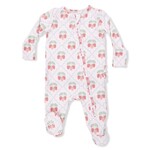 Angel Dear Angel Dear - Sweet Strawberries  2 -Way  Ruffle Zipper Footie