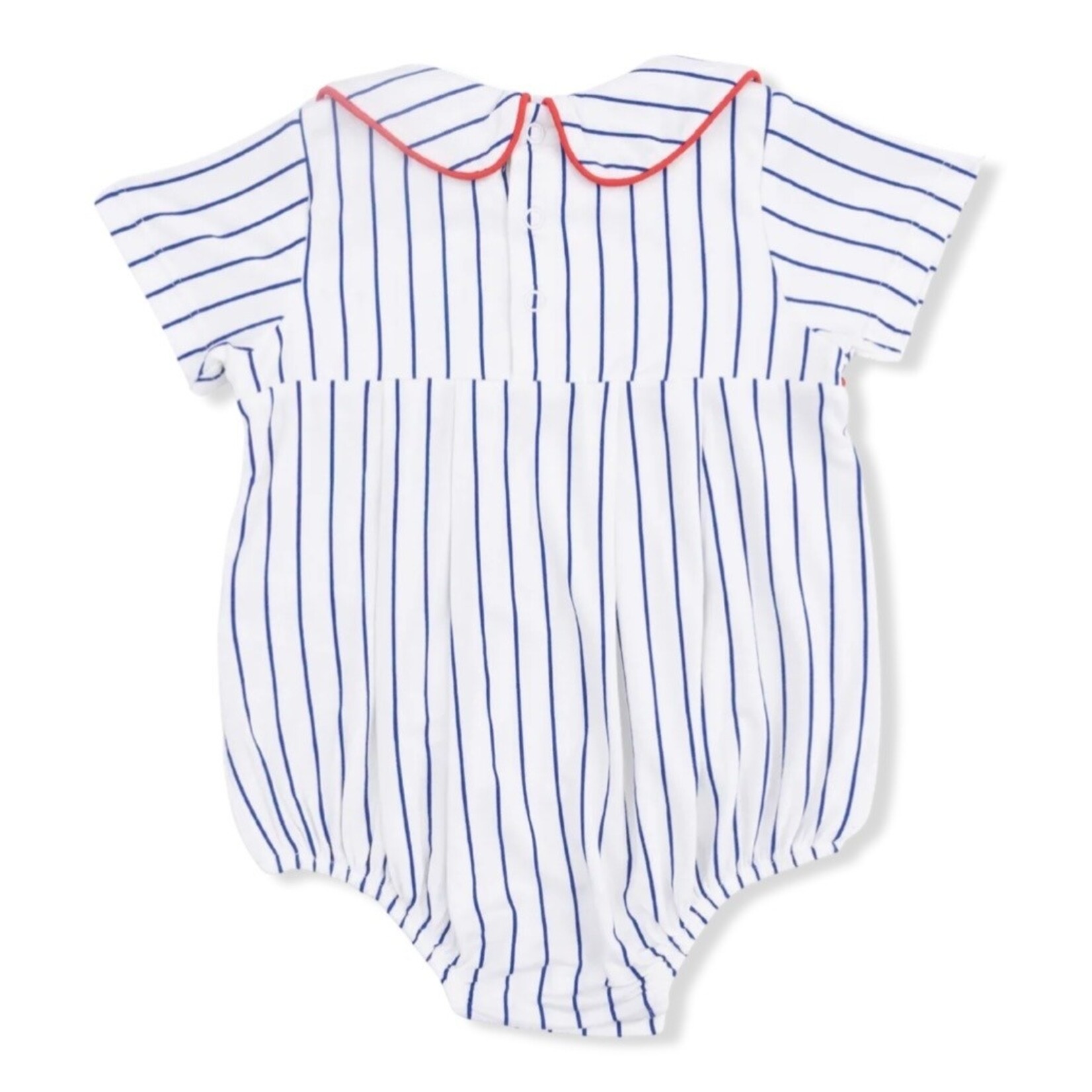 Angel Dear Angel Dear - Baseball Stripe Classic Box Pleat Romper