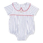 Angel Dear Angel Dear - Baseball Stripe Classic Box Pleat Romper