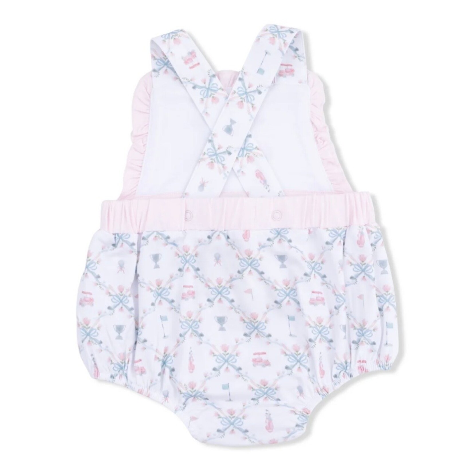 Angel Dear Angel Dear - Golf Trellis Ruffle Bubble Romper Romper