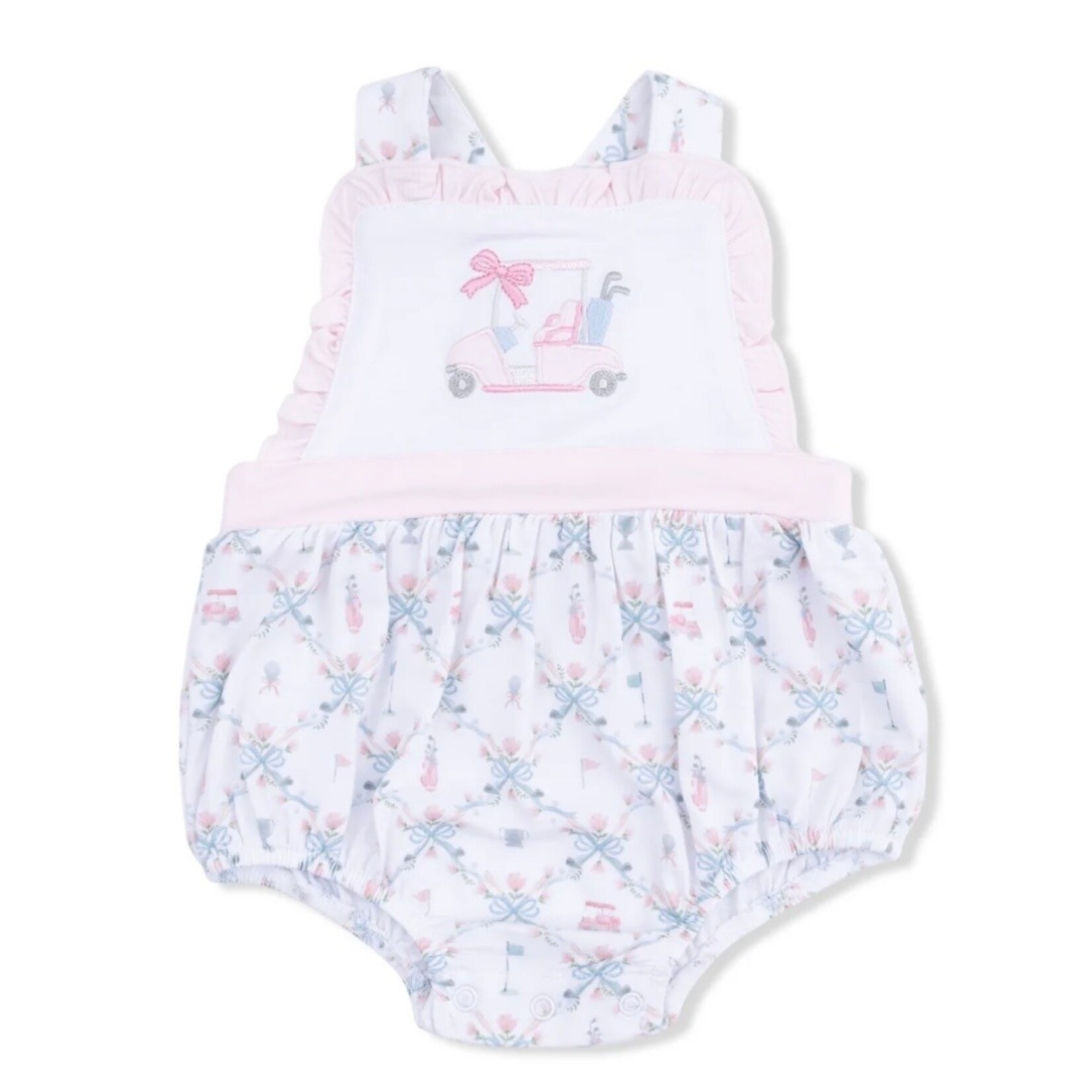 Angel Dear Angel Dear - Golf Trellis Ruffle Bubble Romper Romper