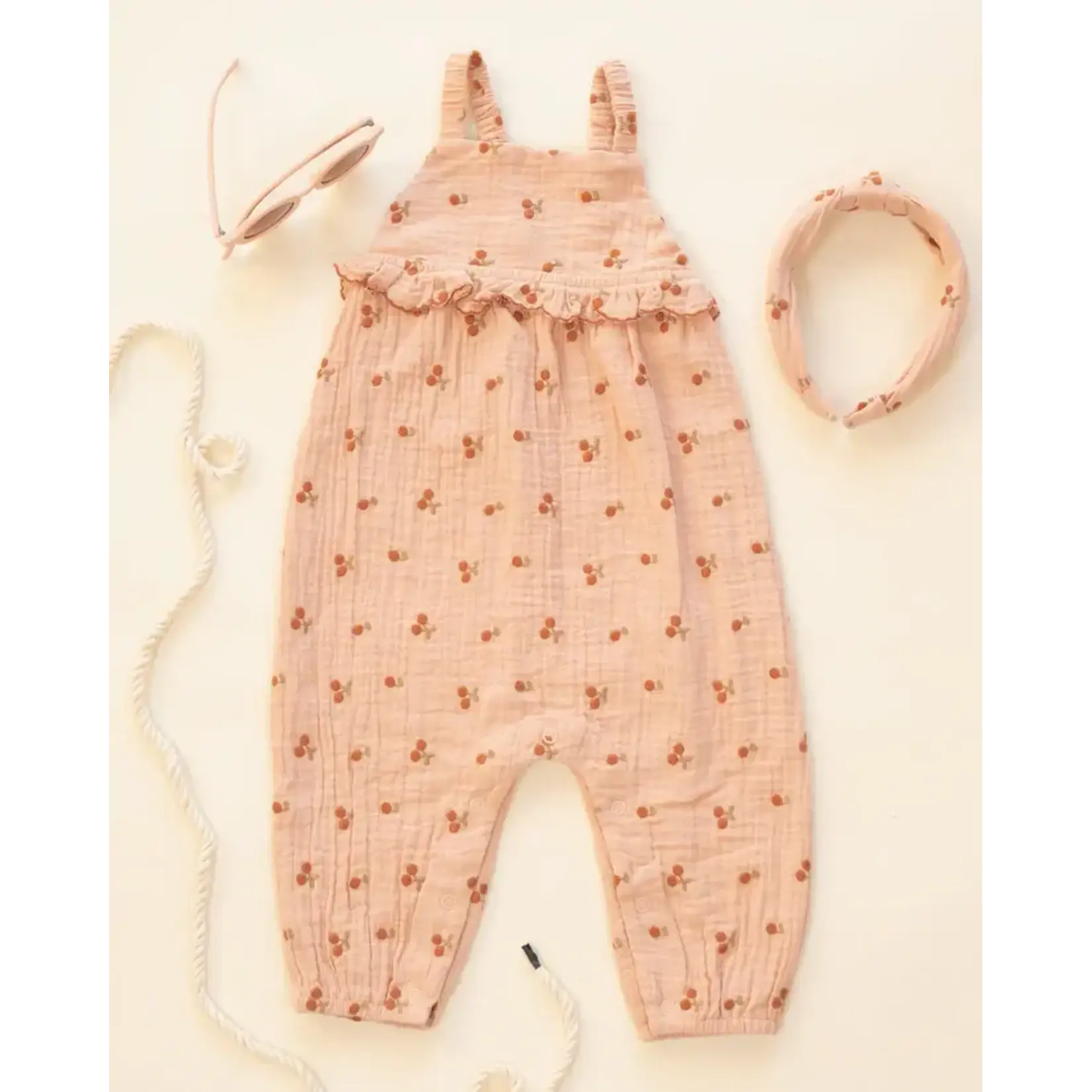 Rylee + Cru Rylee + Cru - Kinsley Jumpsuit Cherry Embroidery