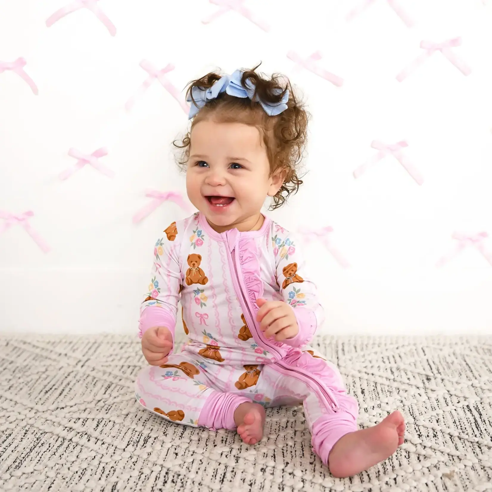 Gigi & Max Gigi & Max - Gillian Ruffle  Bear Zip Bamboo Sleeper