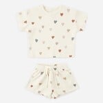 Quincy Mae Quincy Mae - Waffle Tee + Short Set | Confetti Hearts
