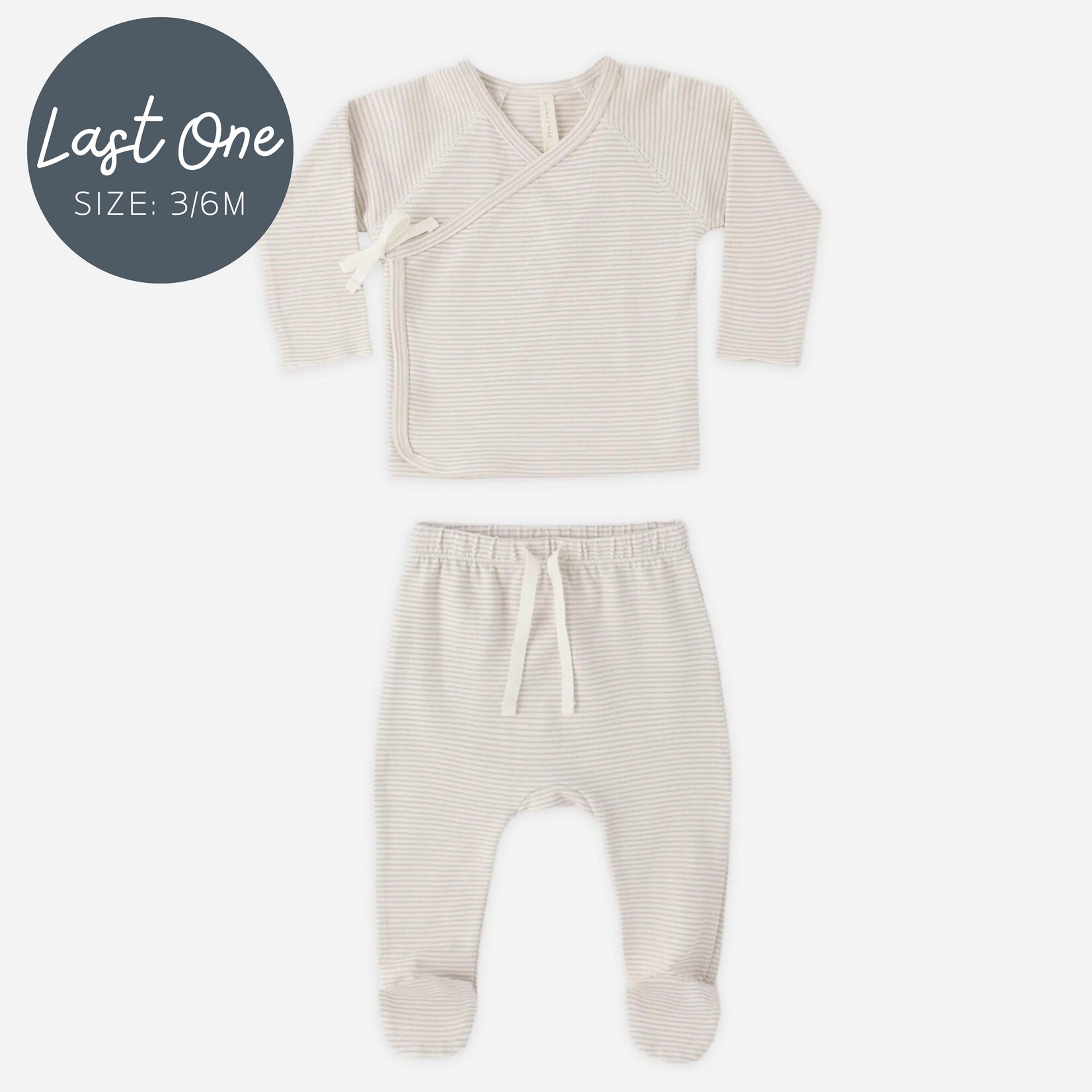 Quincy Mae Quincy Mae - Wrap Top + Footed Pant Set