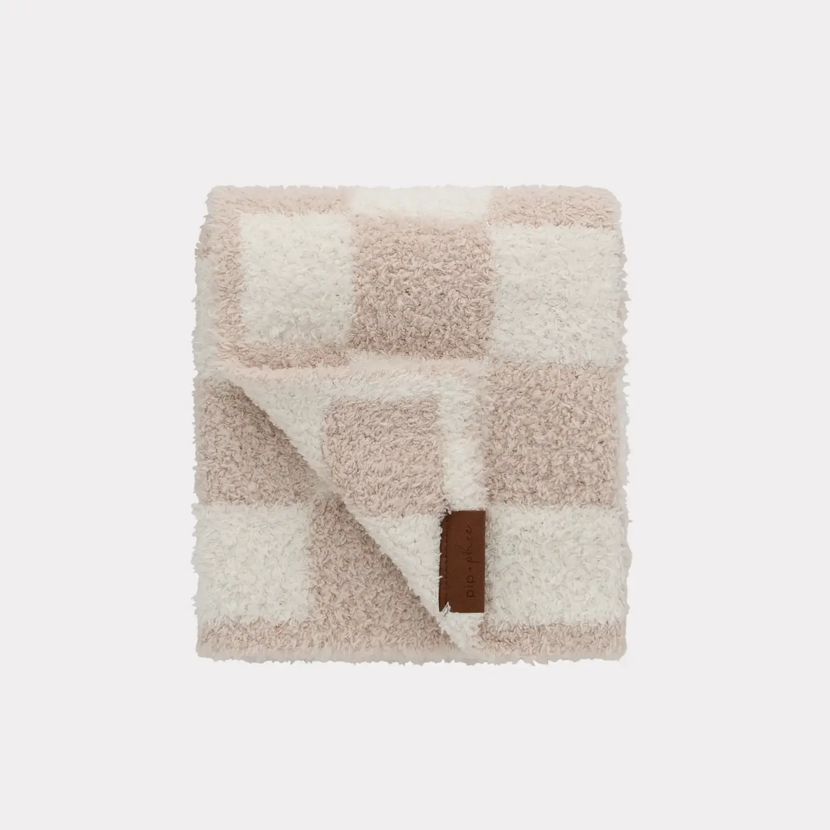 Pip + Phee Pip + Phee - Sand  Check Plush Blanket