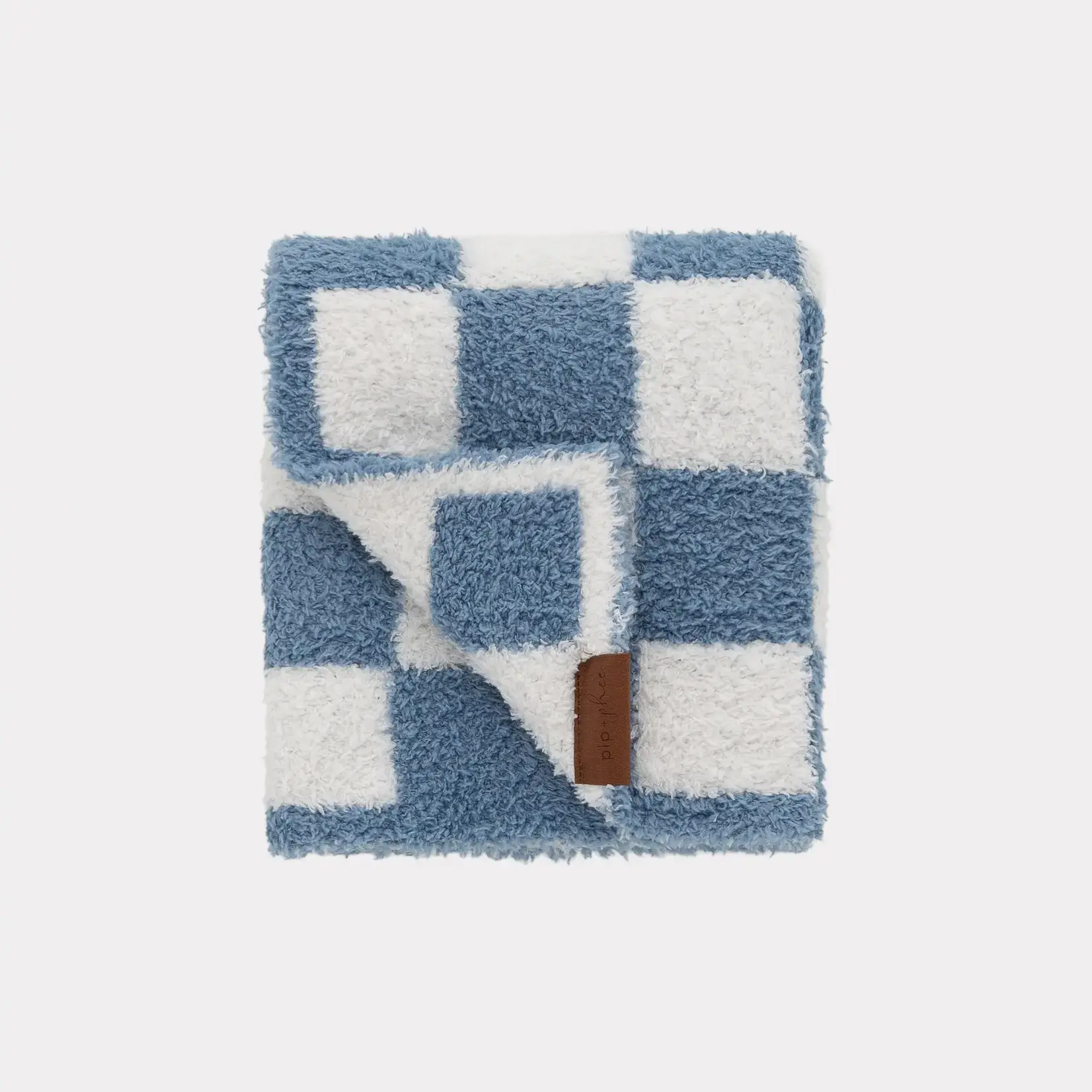 Pip + Phee Pip + Phee - Denim Check Plush Blanket