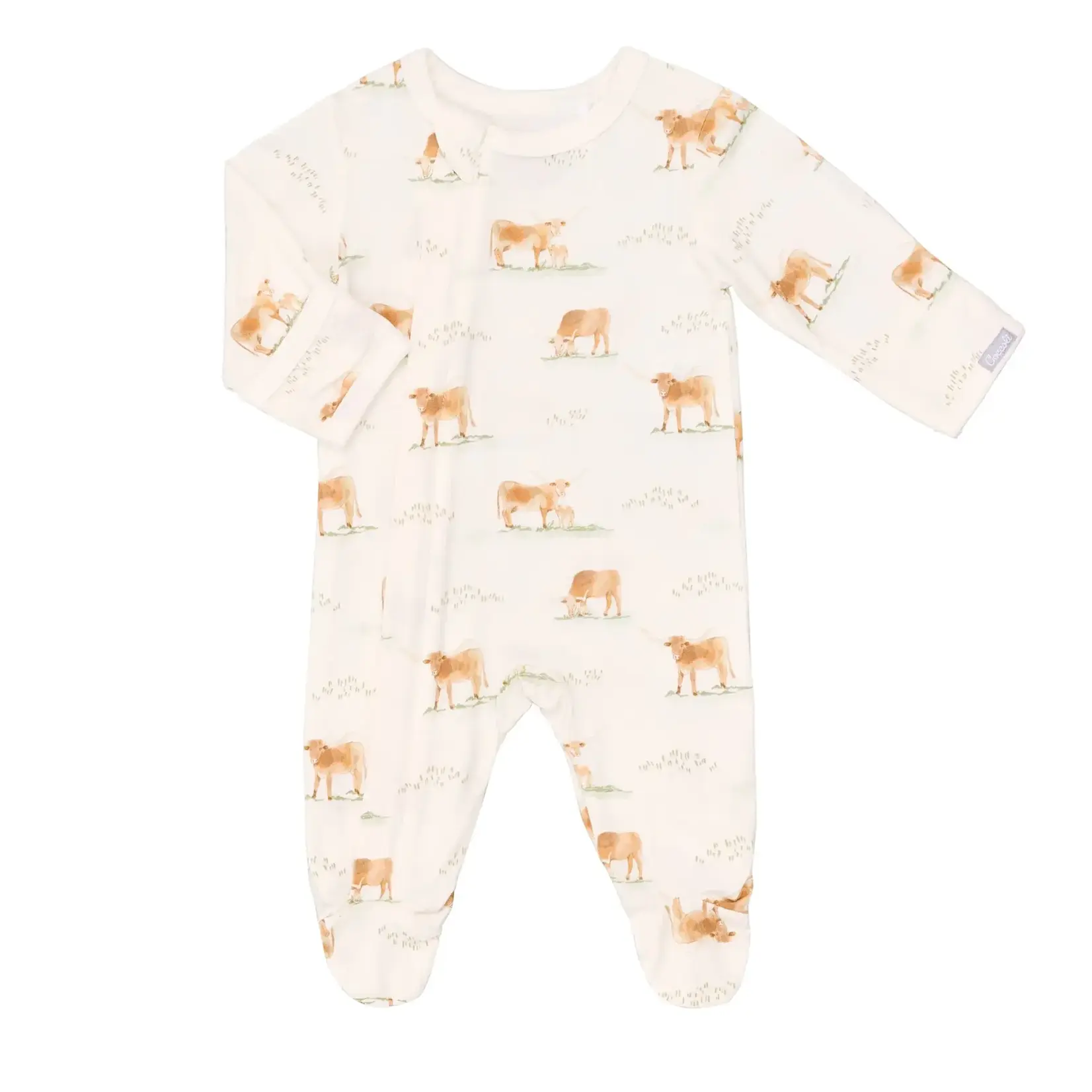Coccoli Coccoli - Modal Zipper Footie | Cows