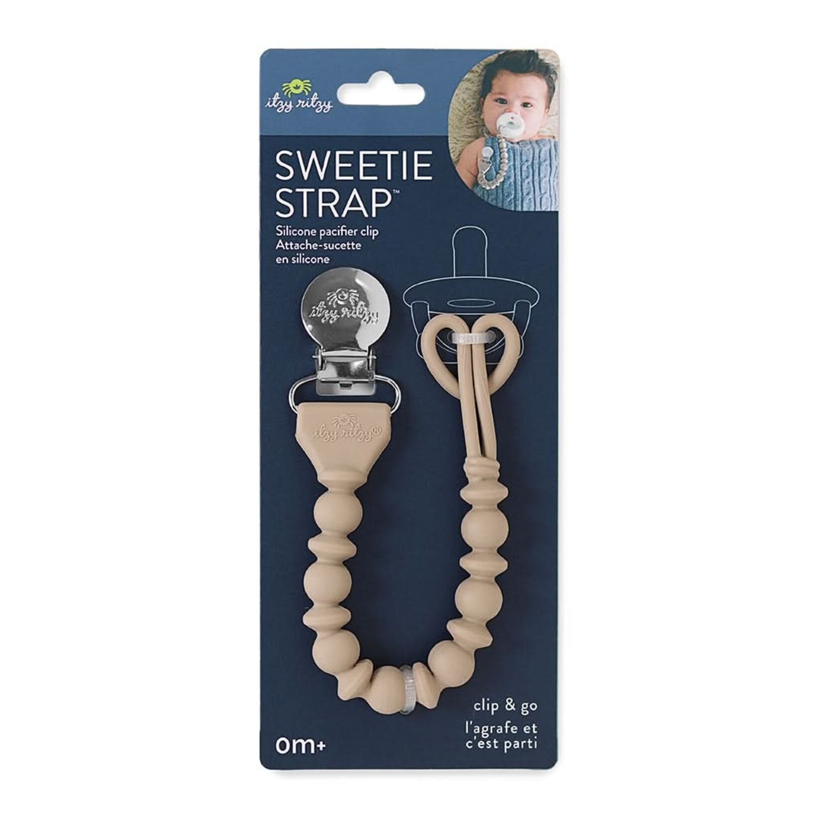 Itzy Ritzy Itzy Ritzy - Sweetie Strap Silicone One -Piece Pacifier Clips