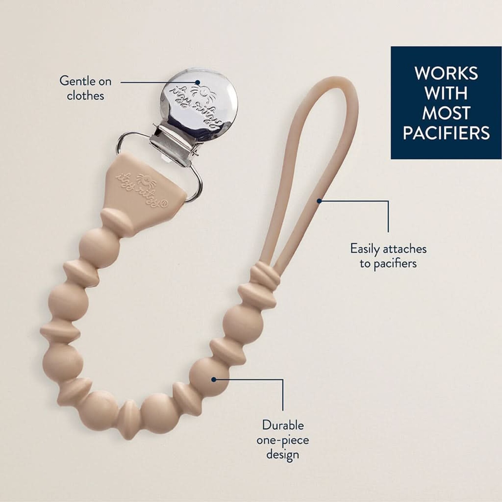 Itzy Ritzy Itzy Ritzy - Sweetie Strap Silicone One -Piece Pacifier Clips