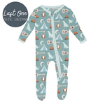 KicKee Pants KicKee Pants - Zipper Footie | Jade Campfire