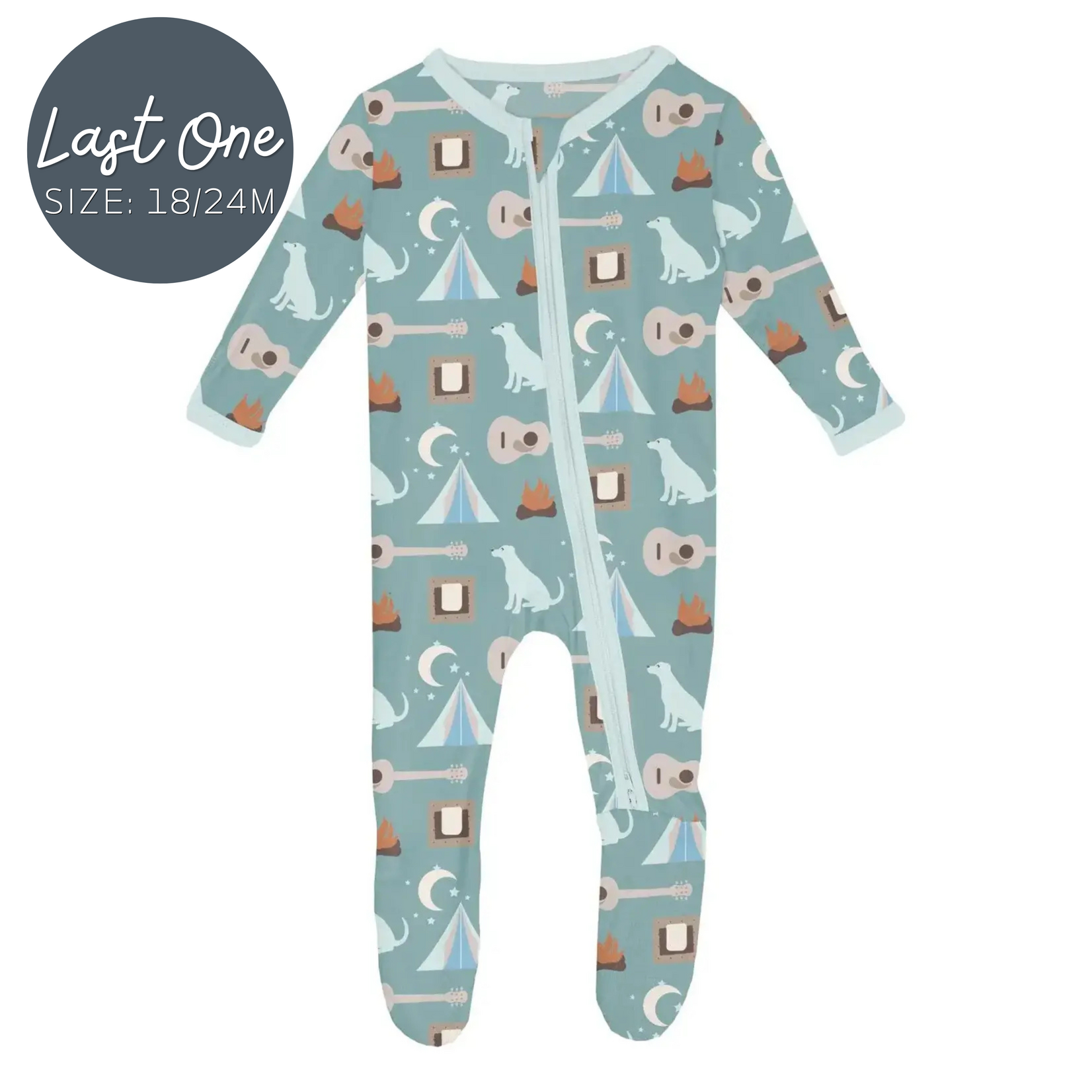 KicKee Pants KicKee Pants - Zipper Footie | Jade Campfire