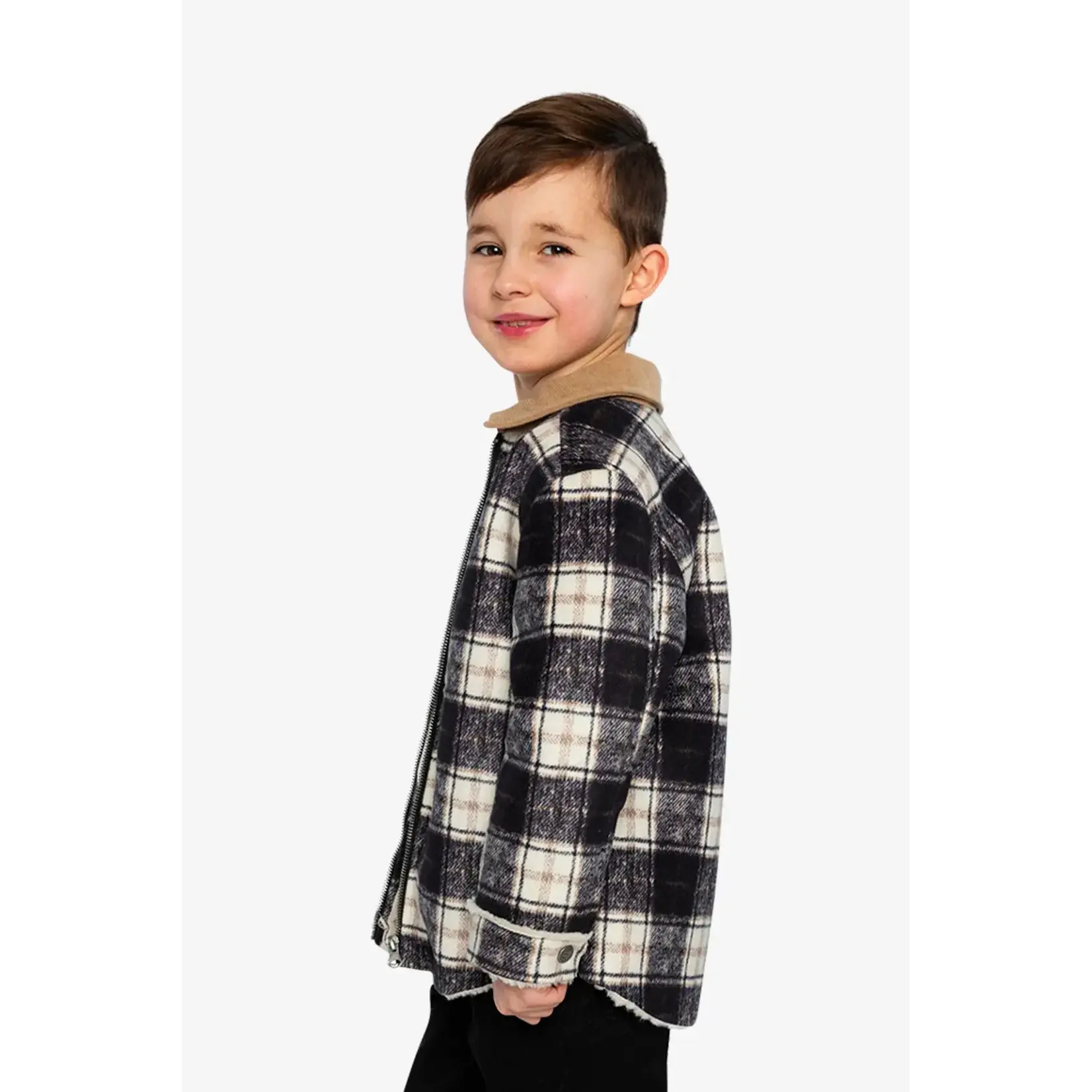 Deux Par Deux Deux Par Deux - Zipped Plaid Jacket