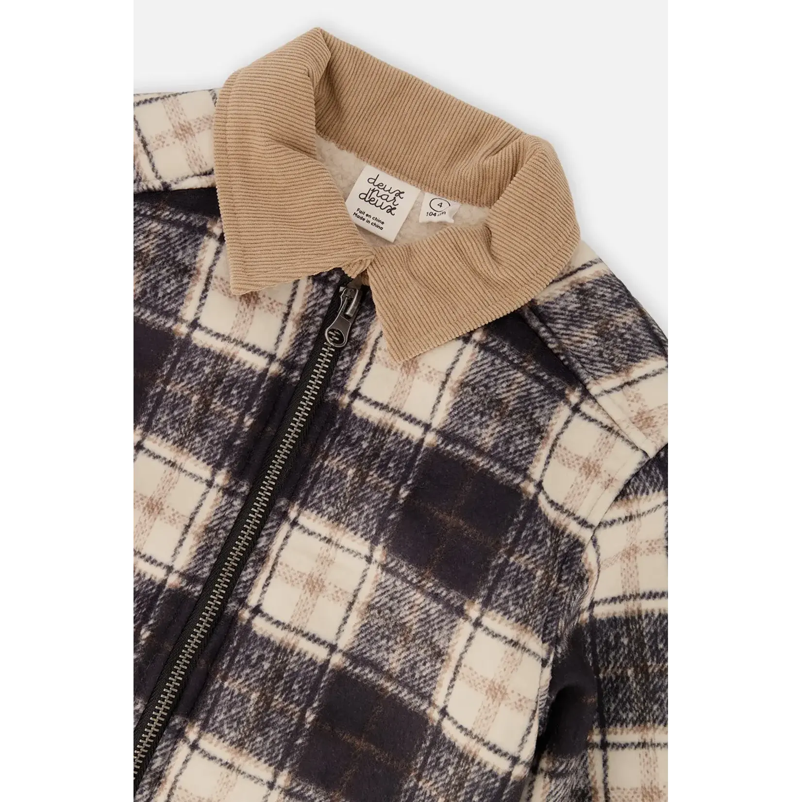 Deux Par Deux Deux Par Deux - Zipped Plaid Jacket