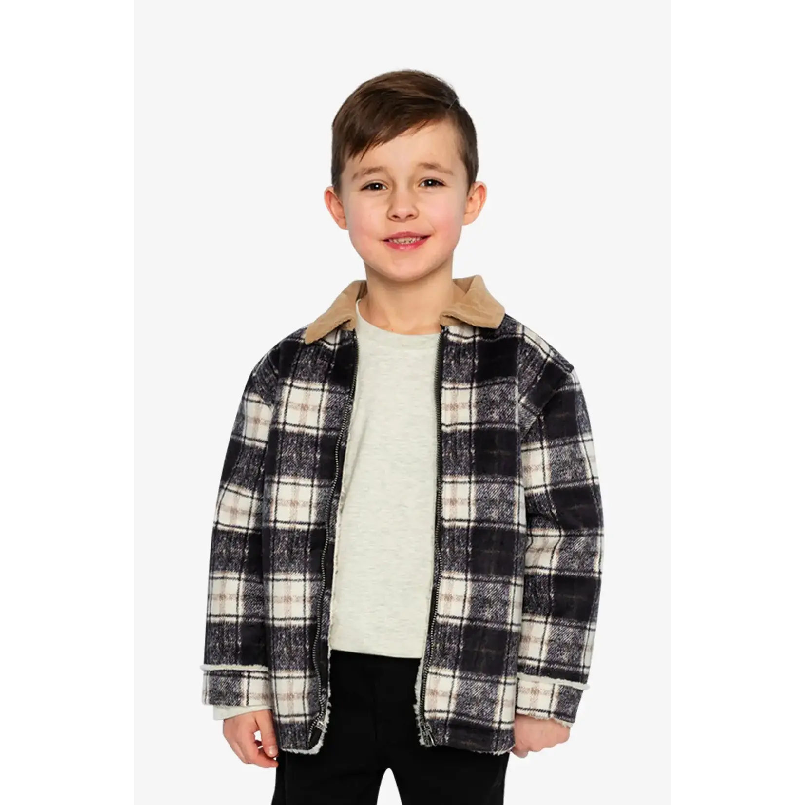 Deux Par Deux Deux Par Deux - Zipped Plaid Jacket