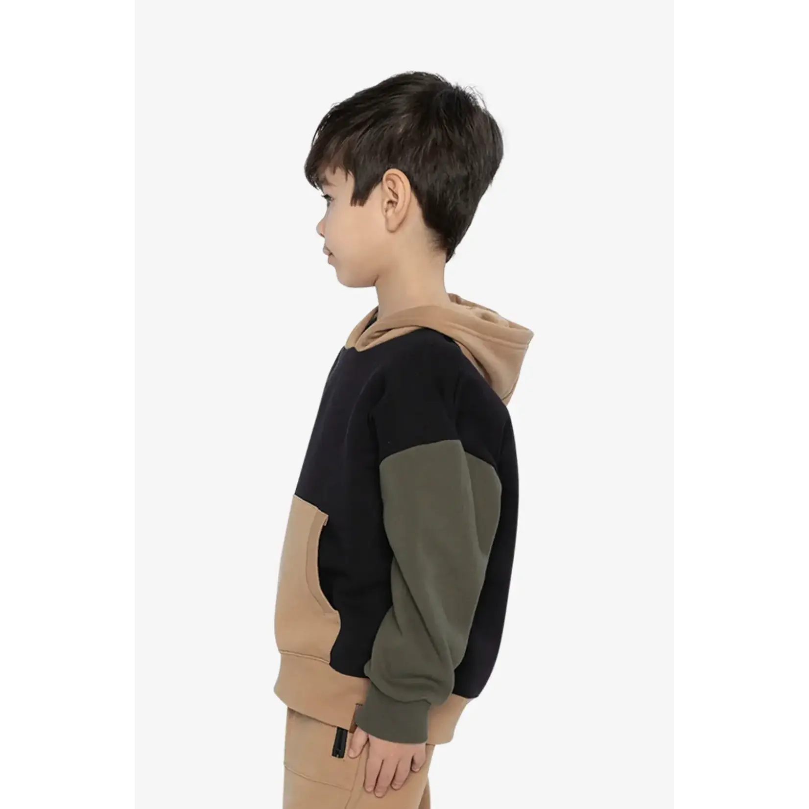 Deux Par Deux Deux Par Deux - Color Block Fleece Hoodie