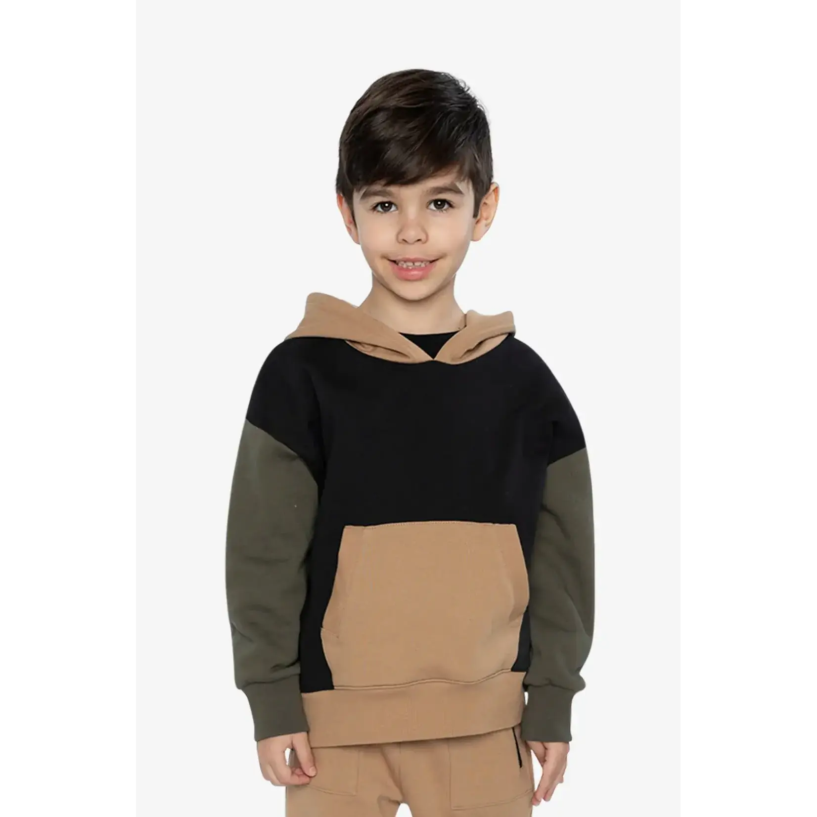 Deux Par Deux Deux Par Deux - Color Block Fleece Hoodie