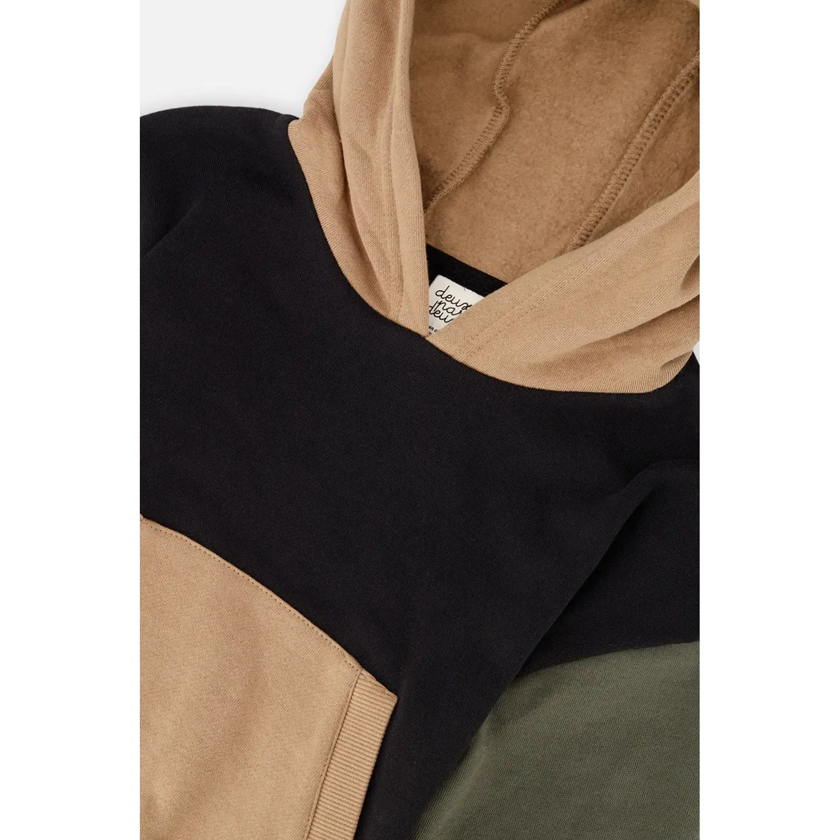 Deux Par Deux Deux Par Deux - Color Block Fleece Hoodie