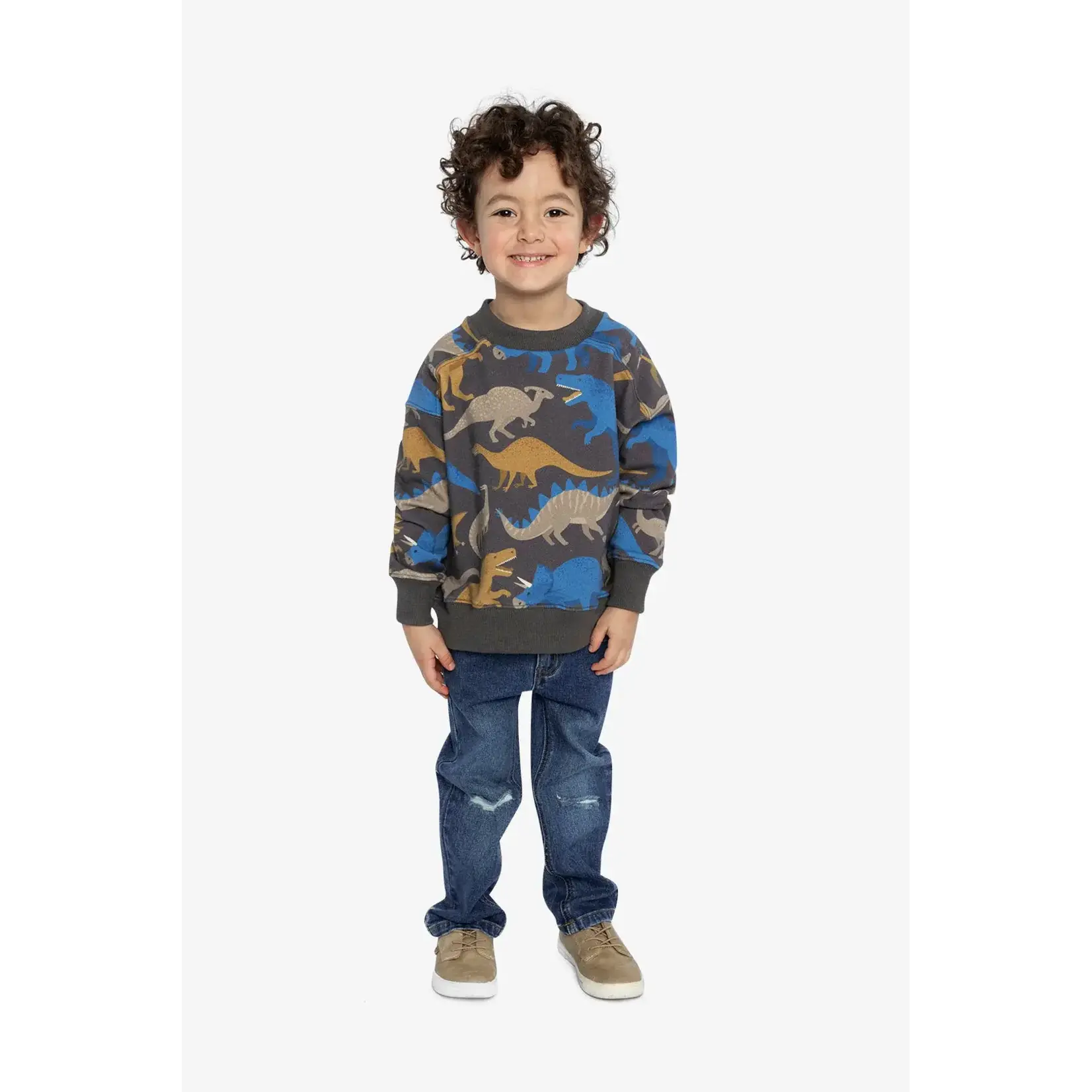 Deux Par Deux Deux Par Deux - Fleece  Dino Sweatshirt