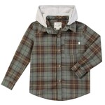 Me & Henry Me & Henry - Erin Hooded Plaid  Hooded Shirt