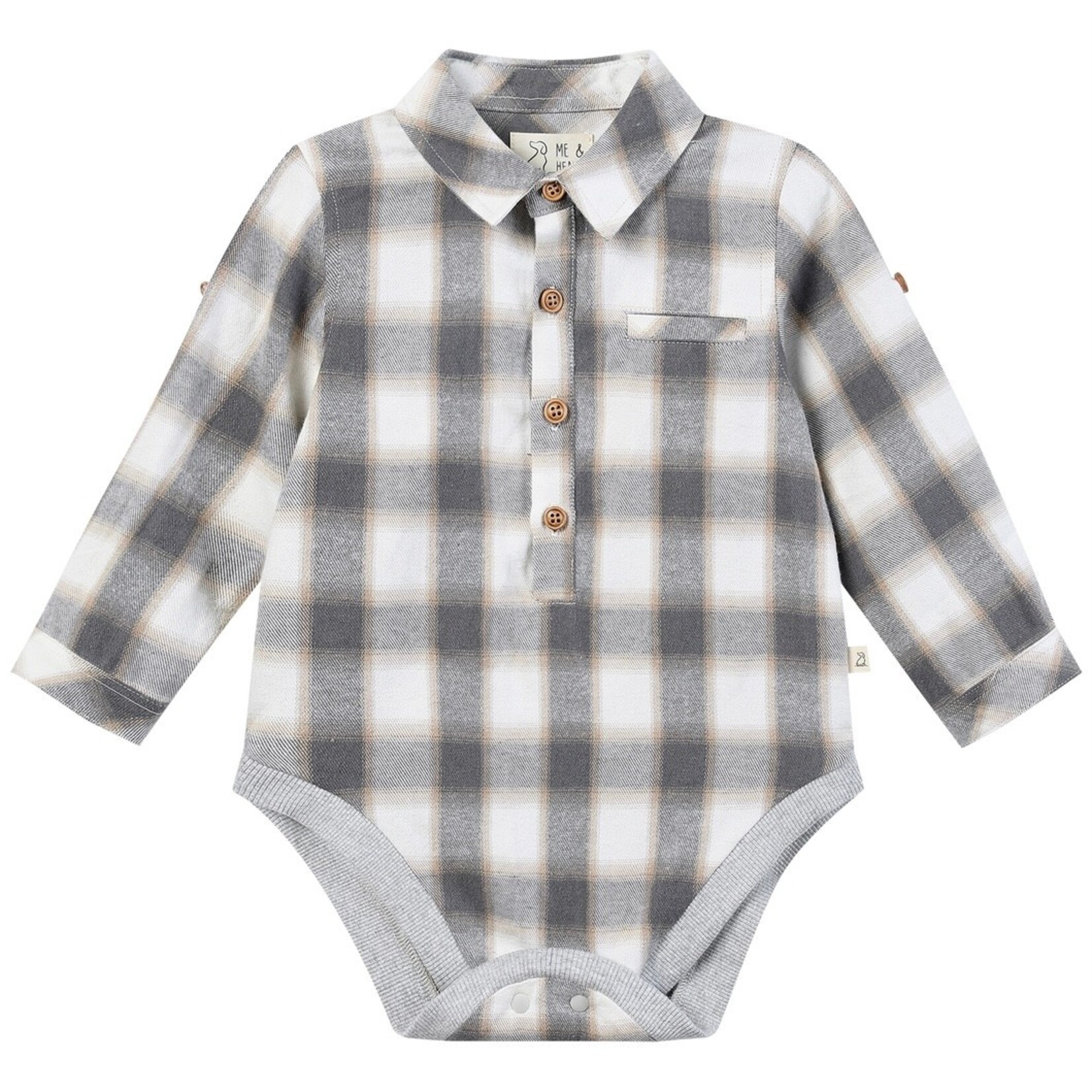 Me & Henry Me & Henry - Jasper Woven Plaid Onesie