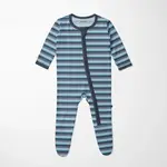 KicKee Pants KicKee Pants - 2 Way Footie Zipper Moonlight Bay Stripe