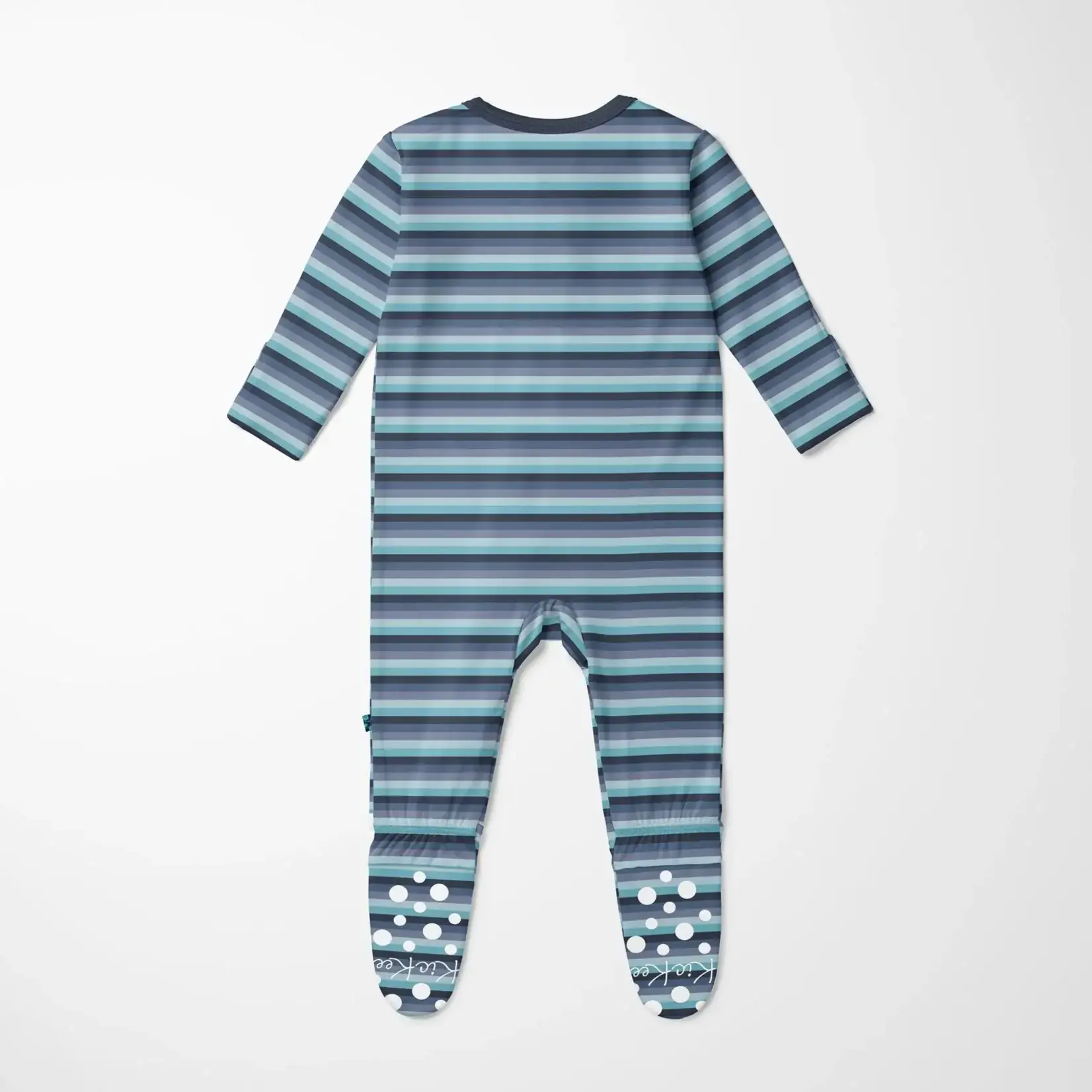 KicKee Pants KicKee Pants - 2 Way Footie Zipper Moonlight Bay Stripe