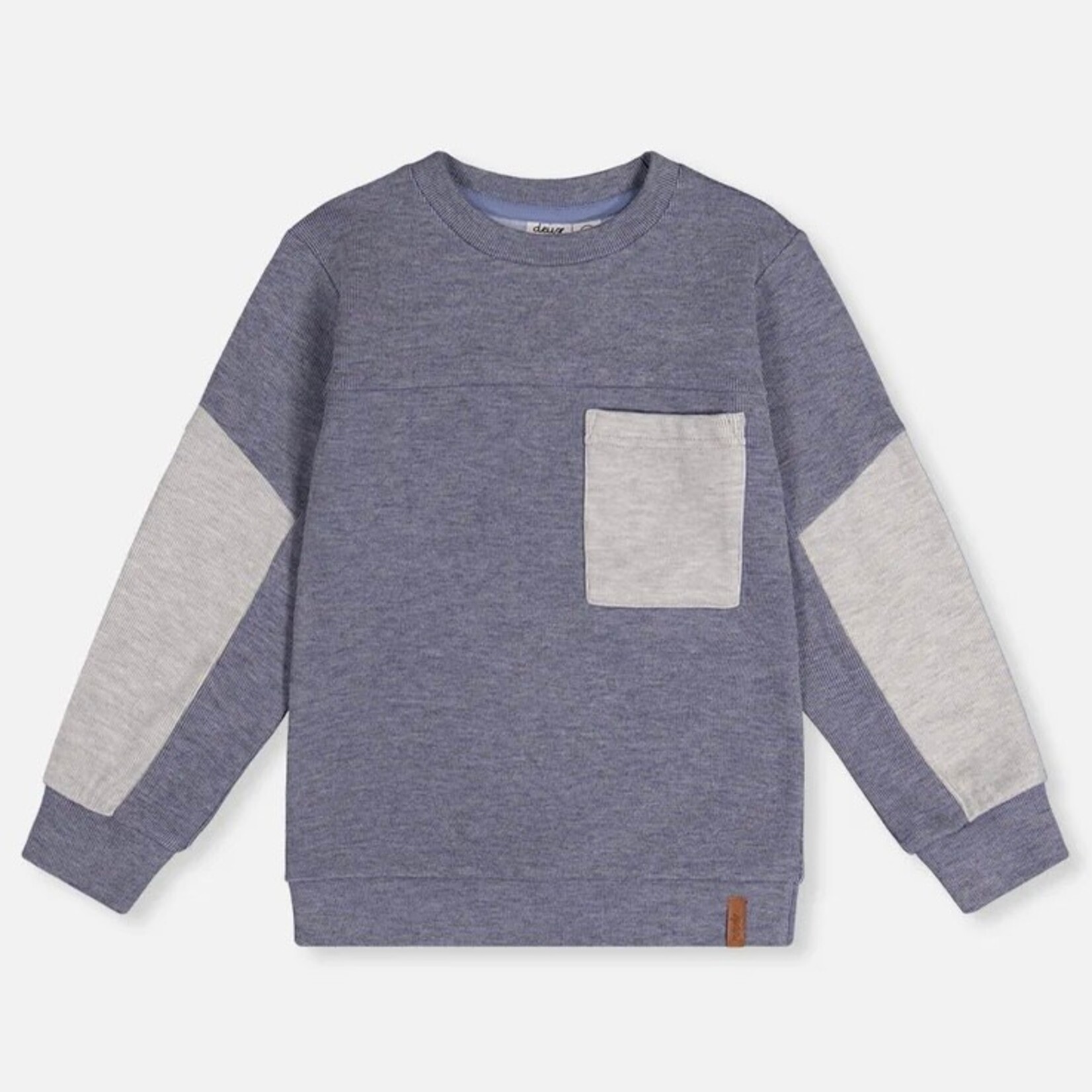 Deux Par Deux Deux Par Deux -Colorblock Brushed Jersey Top With Chest Pocket