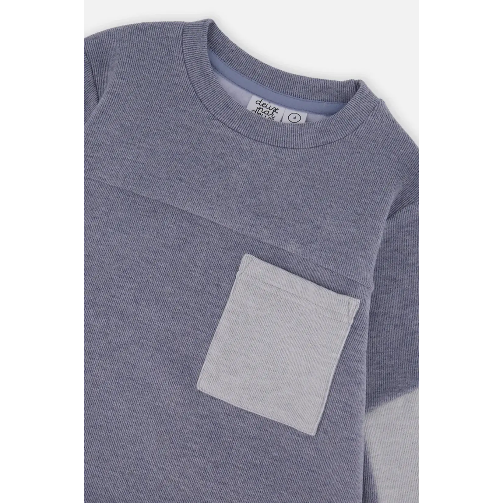 Deux Par Deux Deux Par Deux -Colorblock Brushed Jersey Top With Chest Pocket