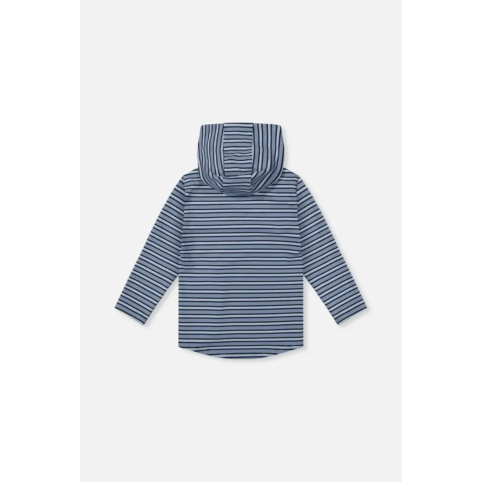 Deux Par Deux Deux Par Deux -Striped Brushed Jersey Hoodie