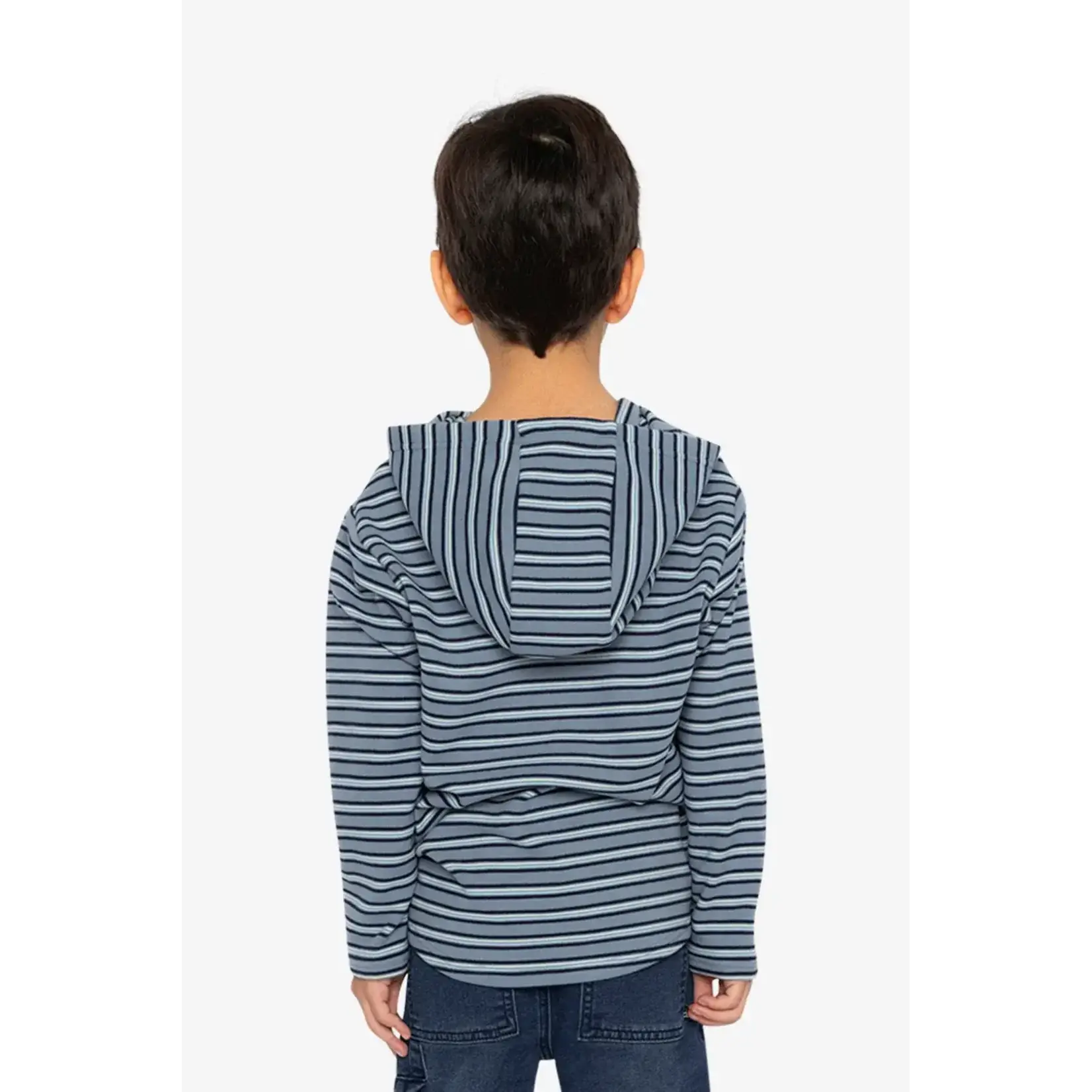 Deux Par Deux Deux Par Deux -Striped Brushed Jersey Hoodie