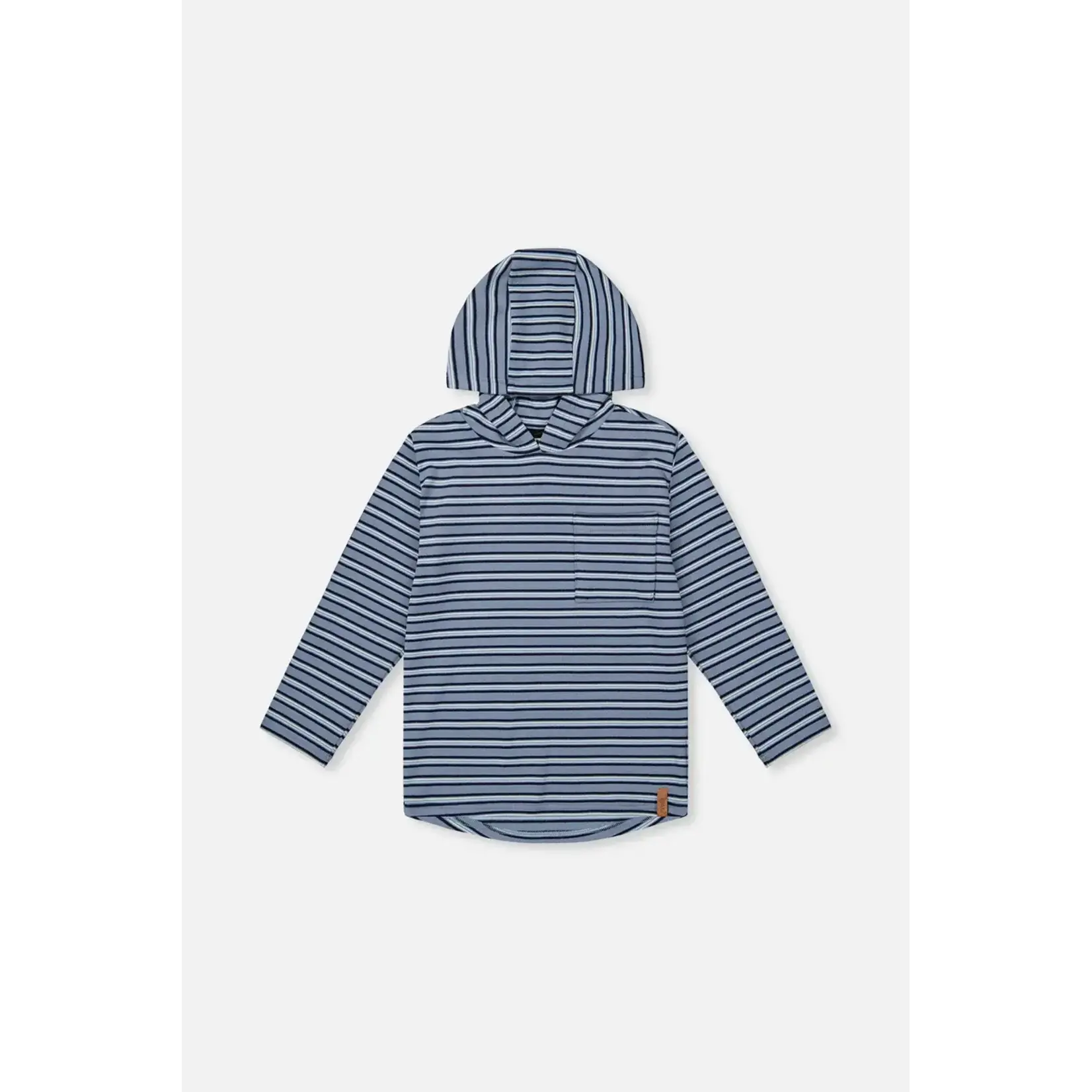 Deux Par Deux Deux Par Deux -Striped Brushed Jersey Hoodie