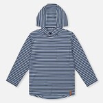 Deux Par Deux Deux Par Deux -Striped Brushed Jersey Hoodie