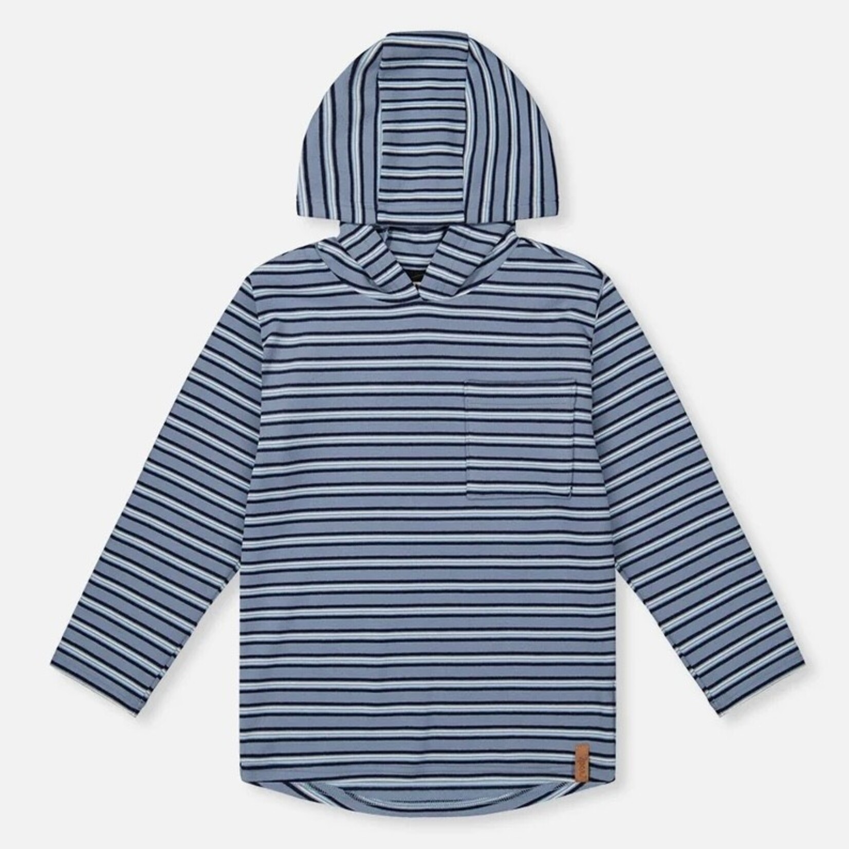 Deux Par Deux Deux Par Deux -Striped Brushed Jersey Hoodie