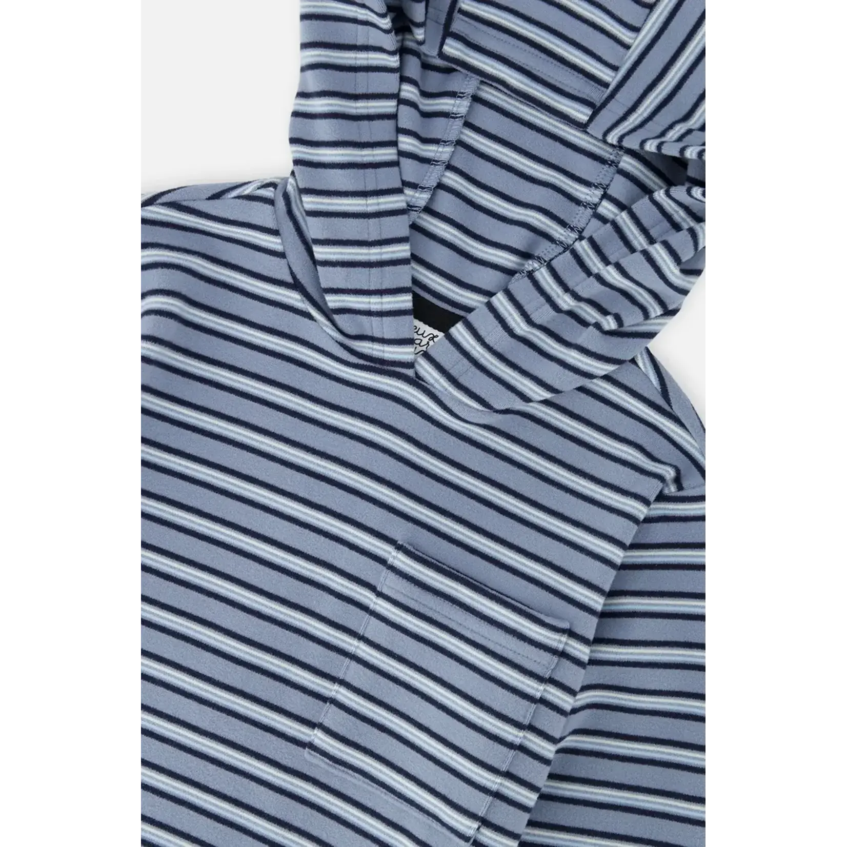 Deux Par Deux Deux Par Deux -Striped Brushed Jersey Hoodie