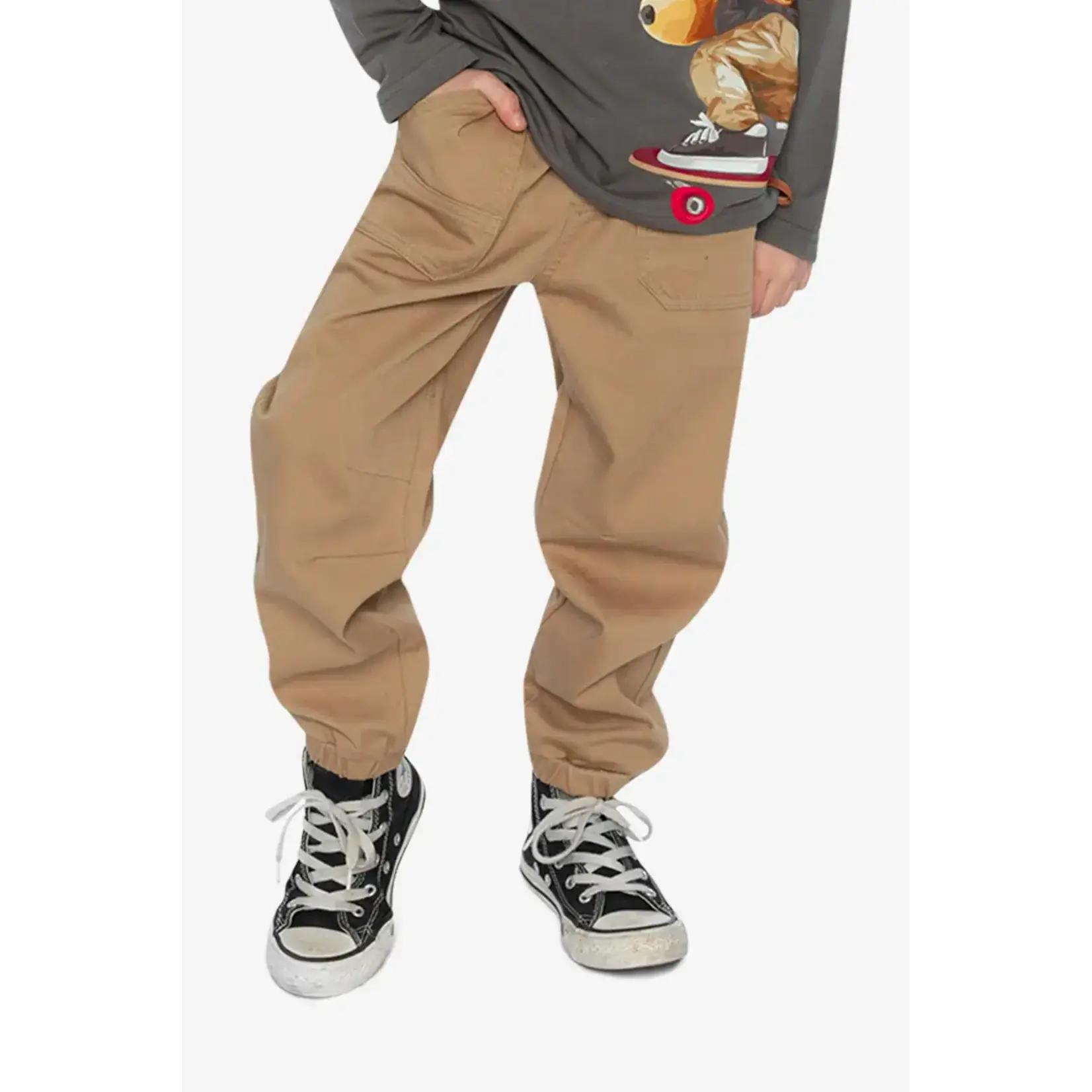 Deux Par Deux Deux Par Deux -Stretch Canvas Jogger With Patch Pockets