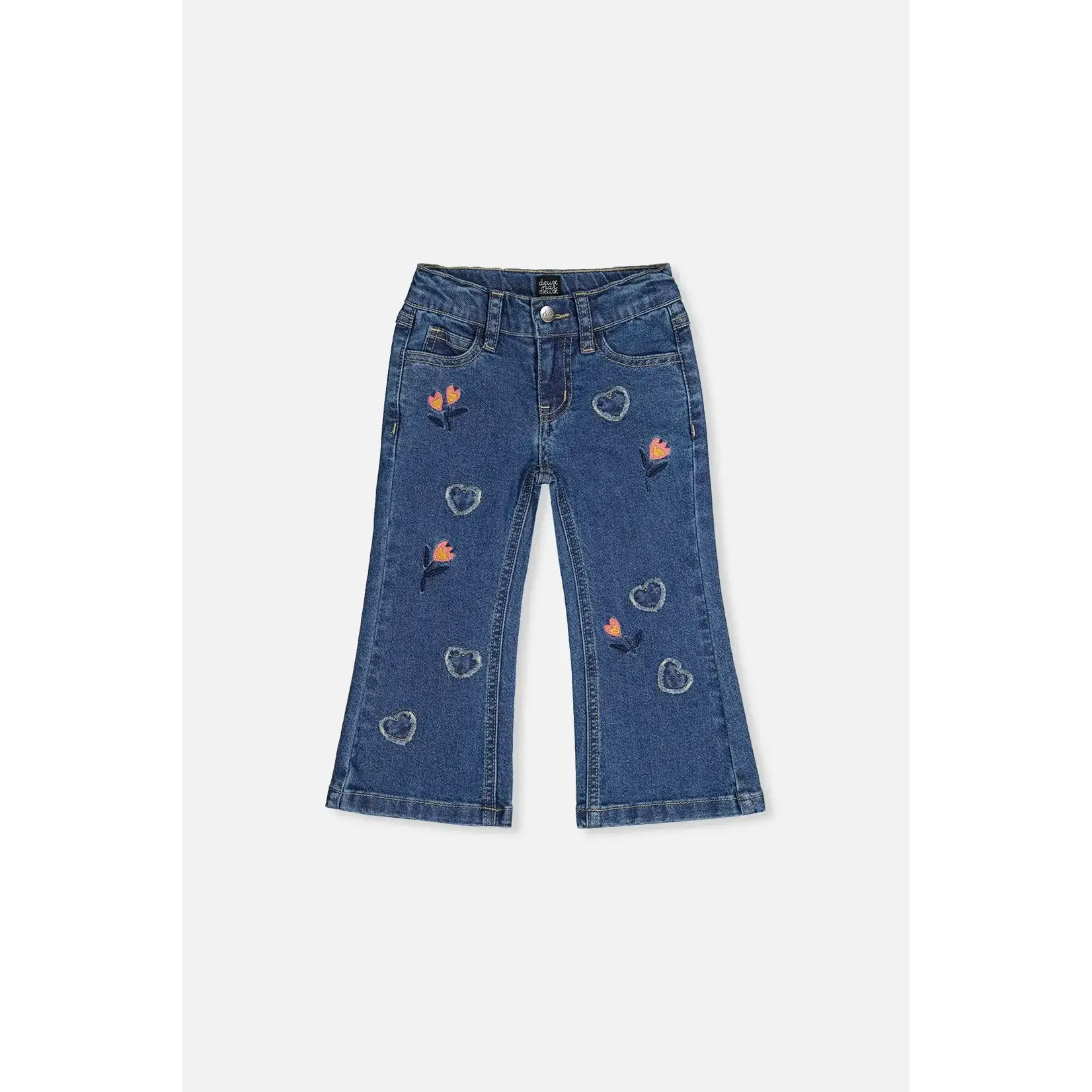 Deux Par Deux Deux Par Deux - Boot Leg Jeans With Embroidey
