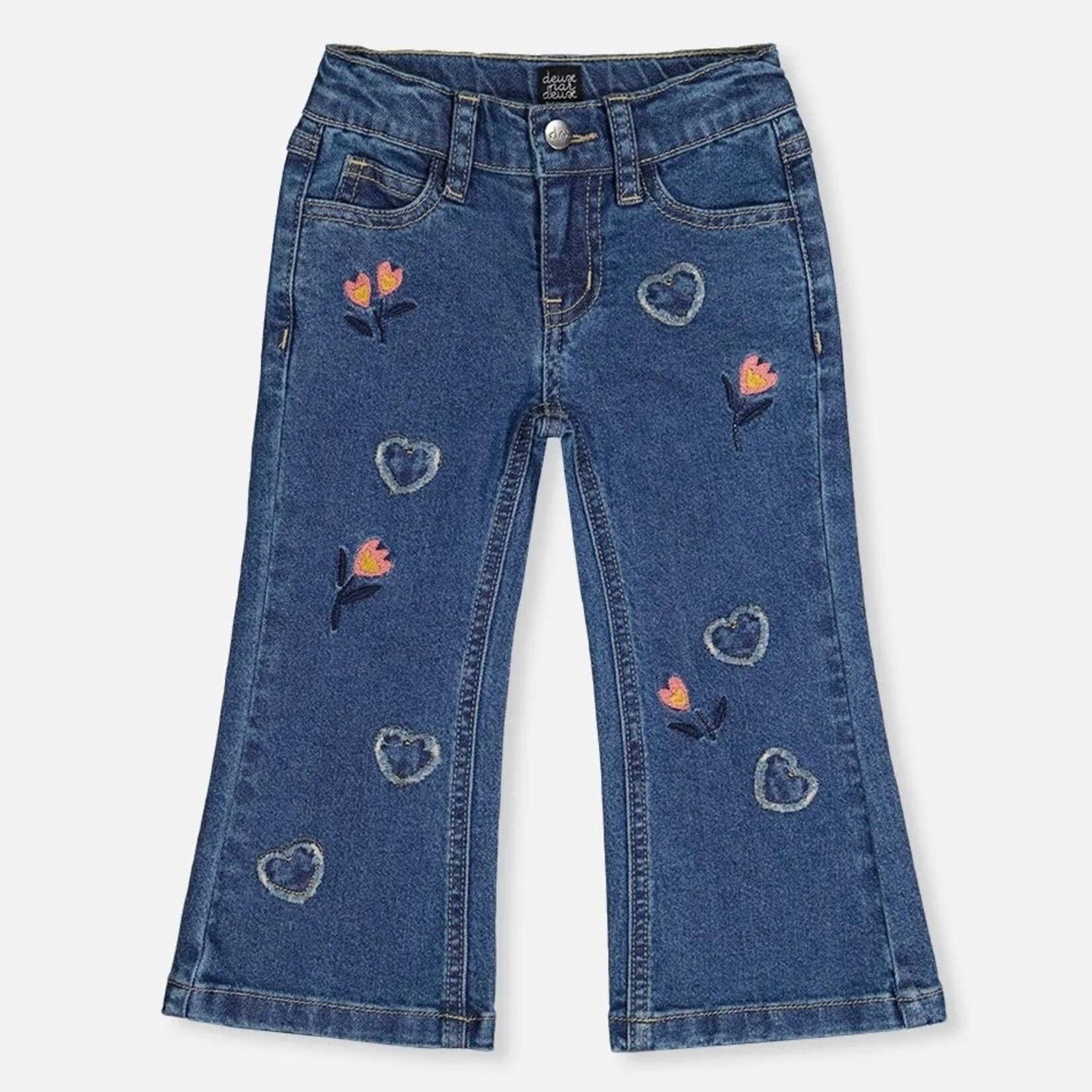 Deux Par Deux Deux Par Deux - Boot Leg Jeans With Embroidey