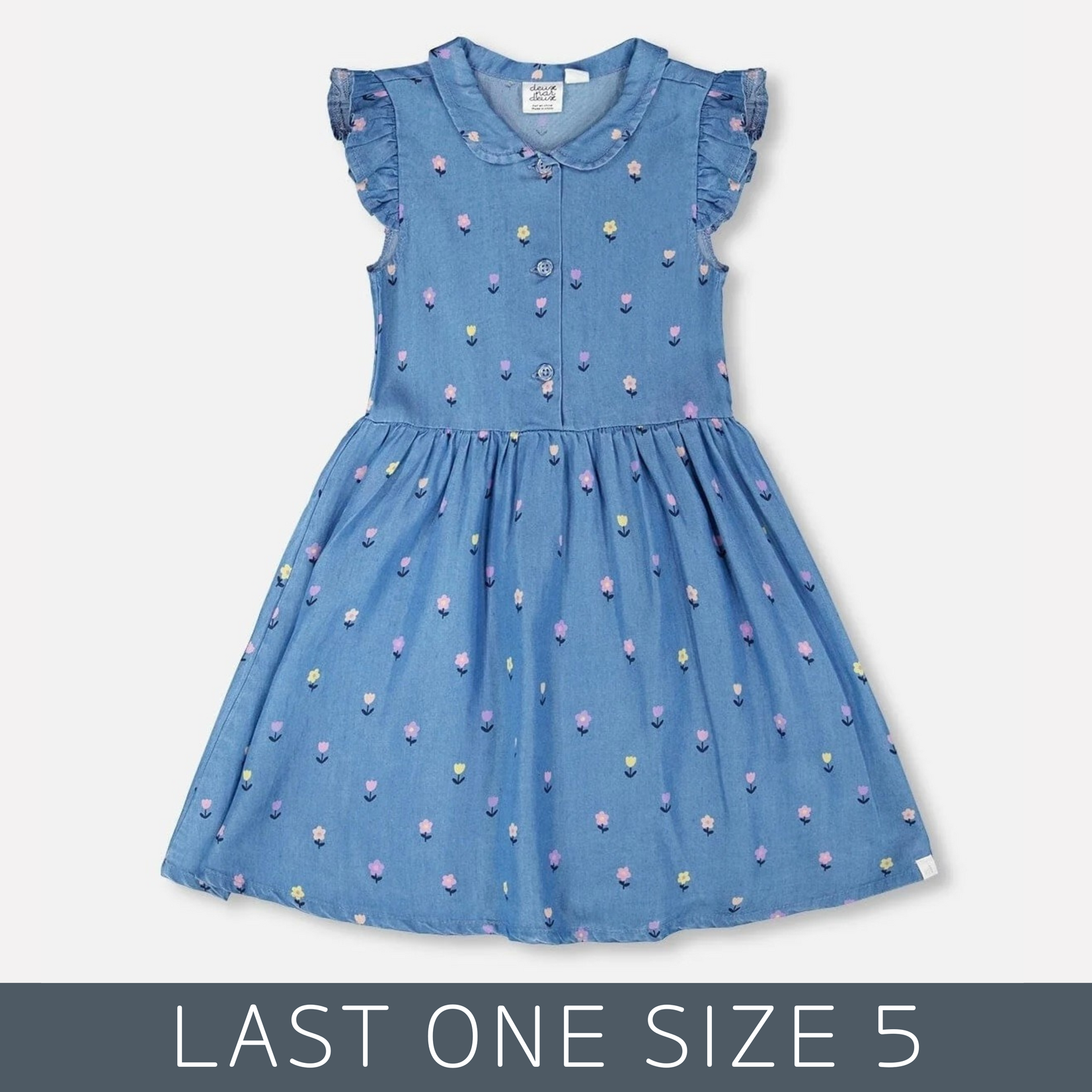 Deux Par Deux Deux Par Deux - Sleeveless Button Down Dress Flower Print